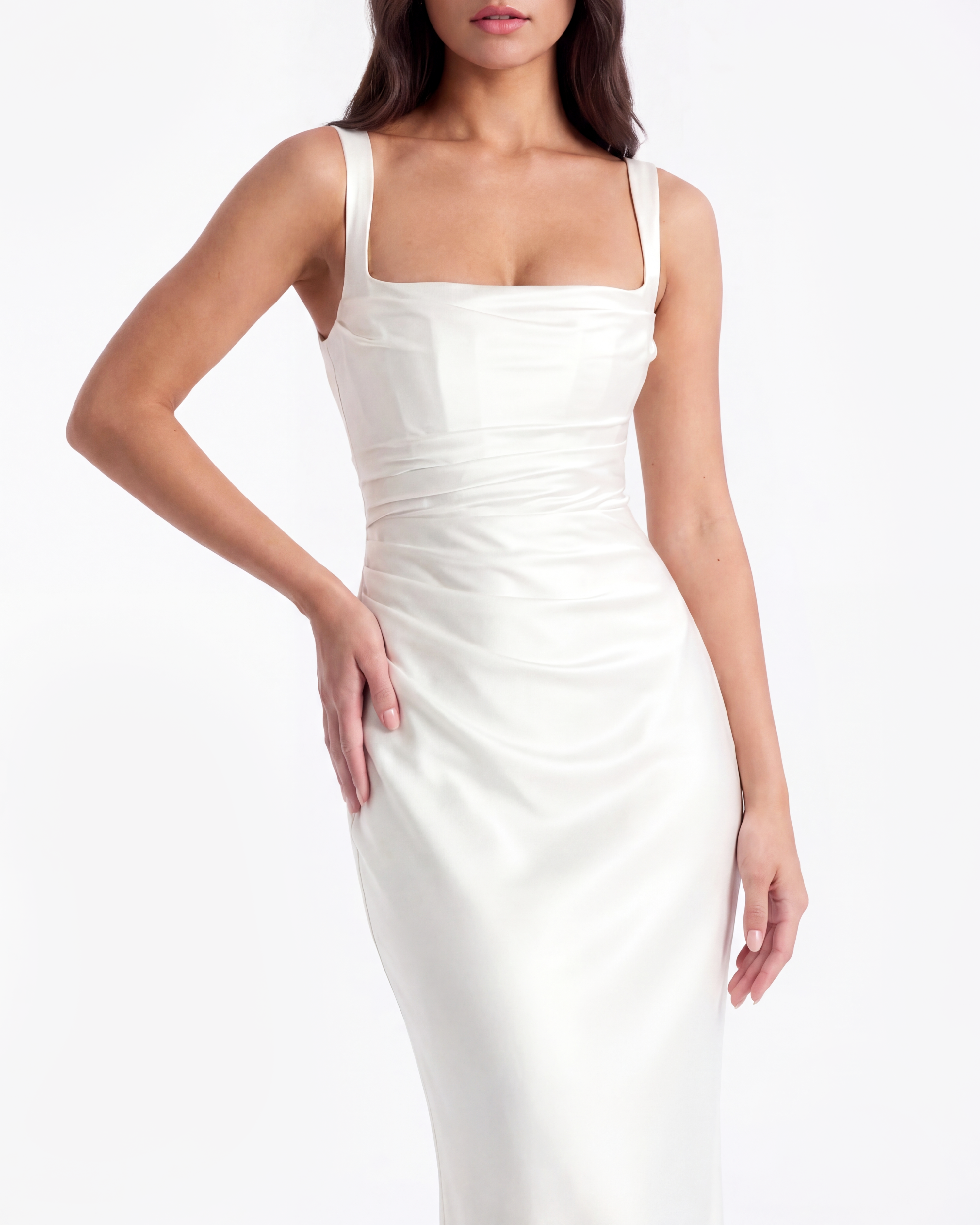 Adrienne Beyaz Maxi Elbise