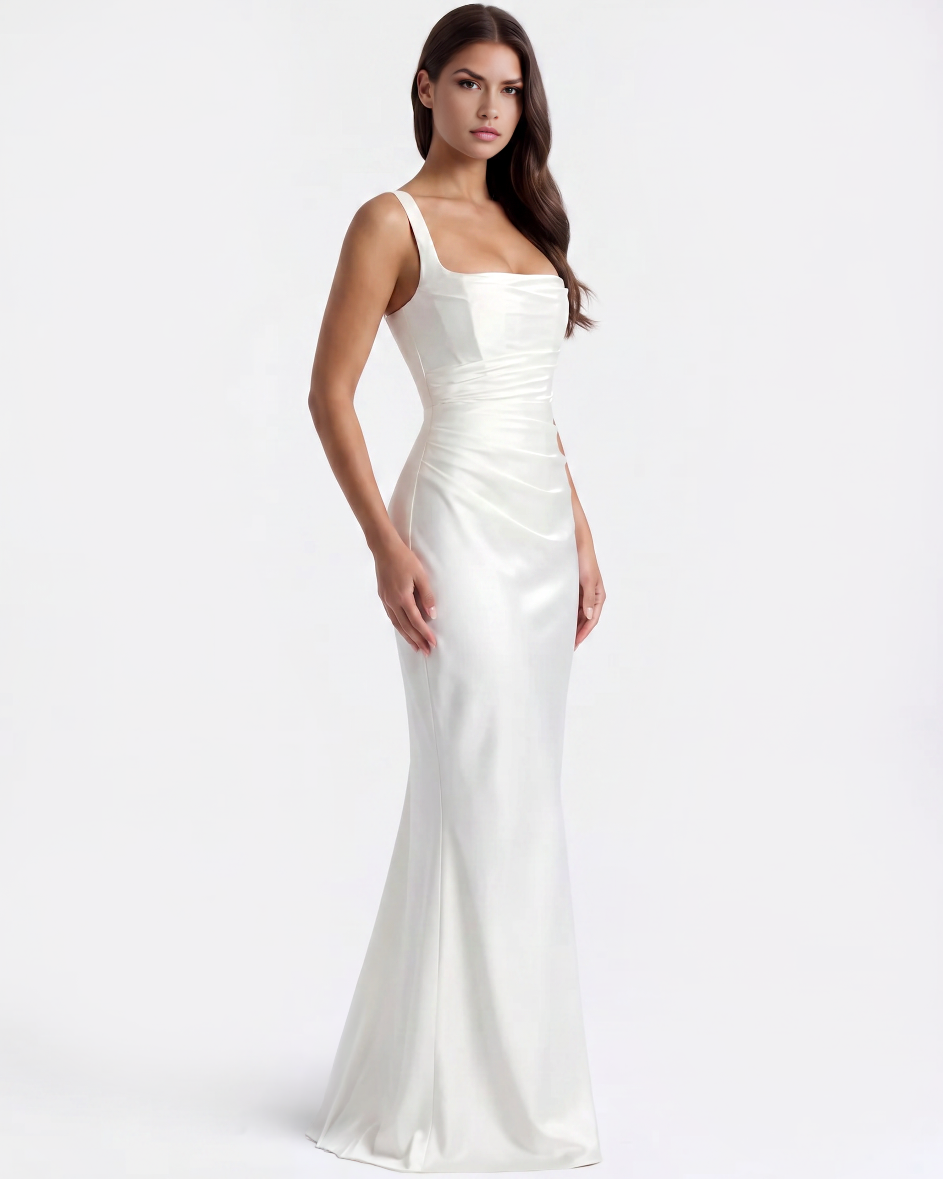 Adrienne Beyaz Maxi Elbise