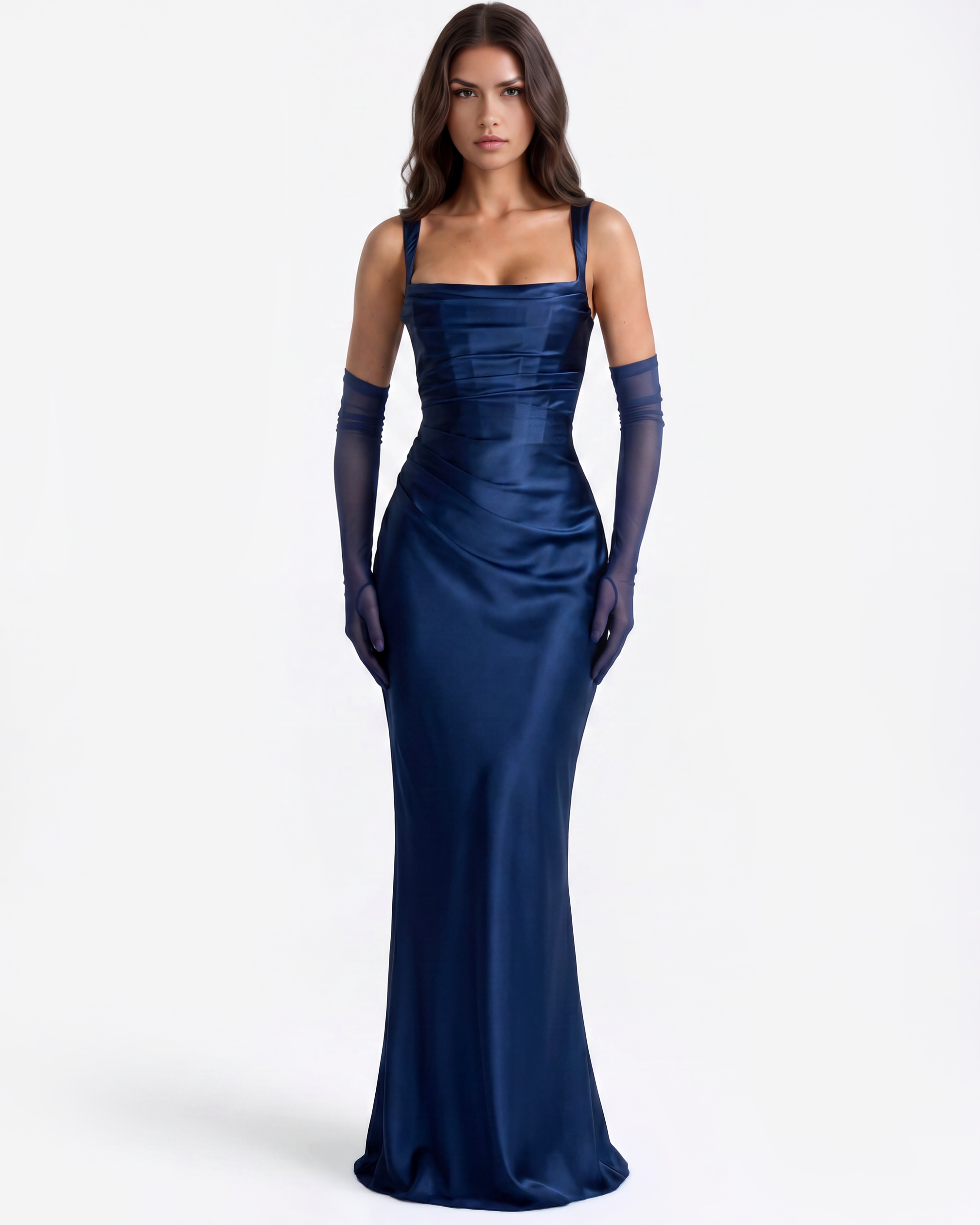 Adrienne Lacivert Maxi Elbise