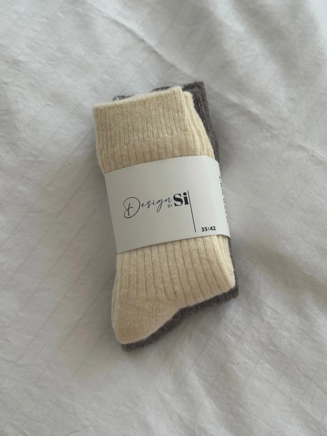 Bej/Kahverengi 2'li Örme Çorap Seti
