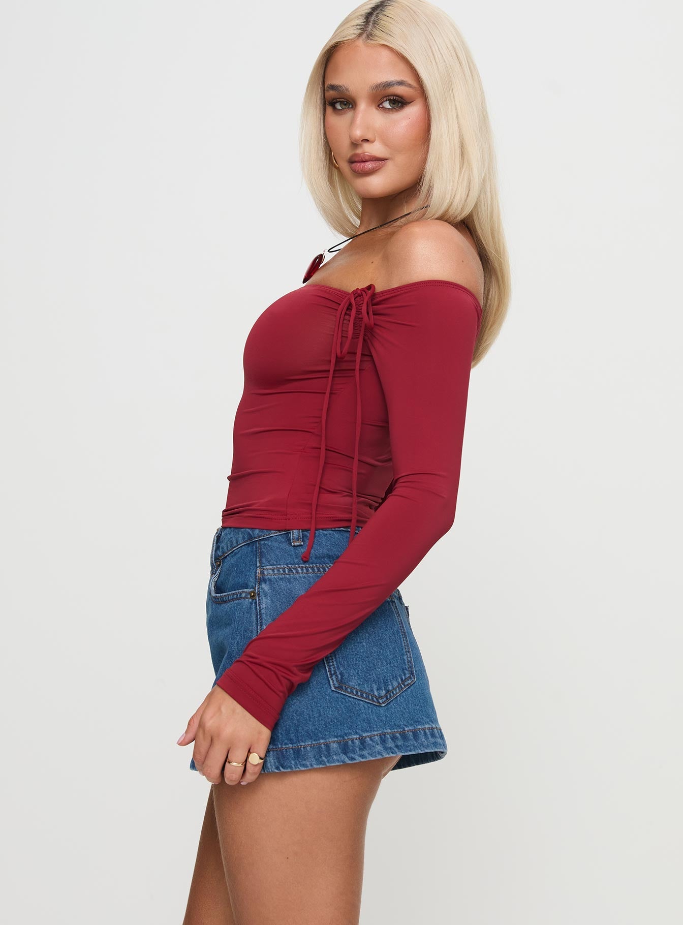 Nicolina Açık Yıkama Alçak Bel Denim Mini Etek