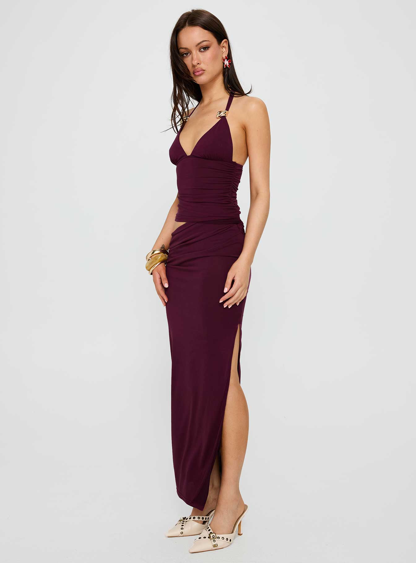 Imeraldia Kırmızı Don Halter Maxi Elbise