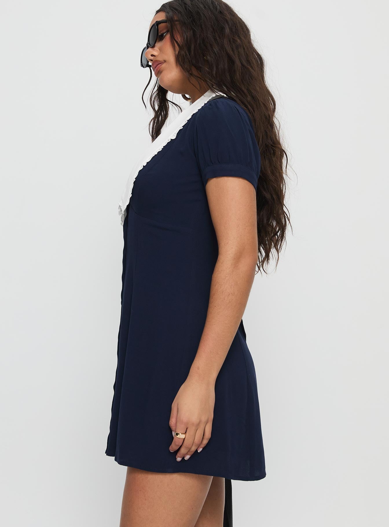 Fabiola Lacivert Mini Elbise