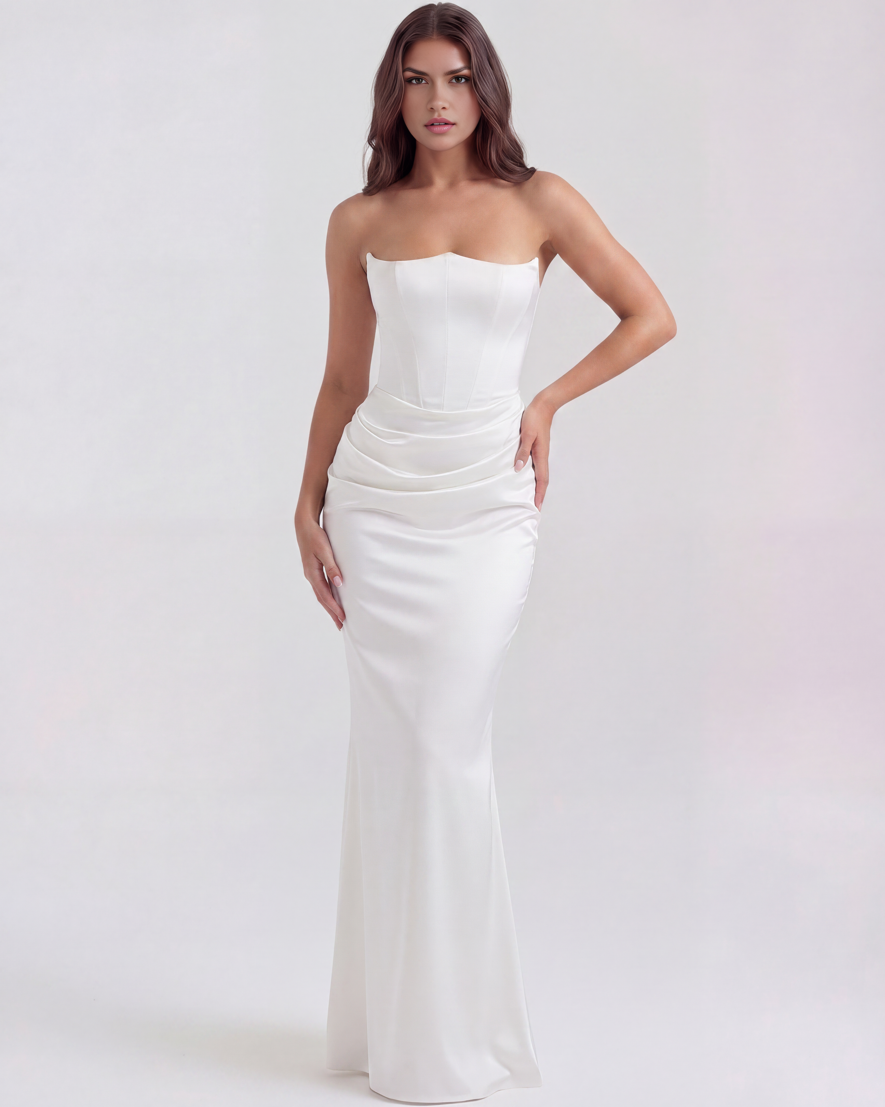 Rosalind Beyaz Maxi Elbise