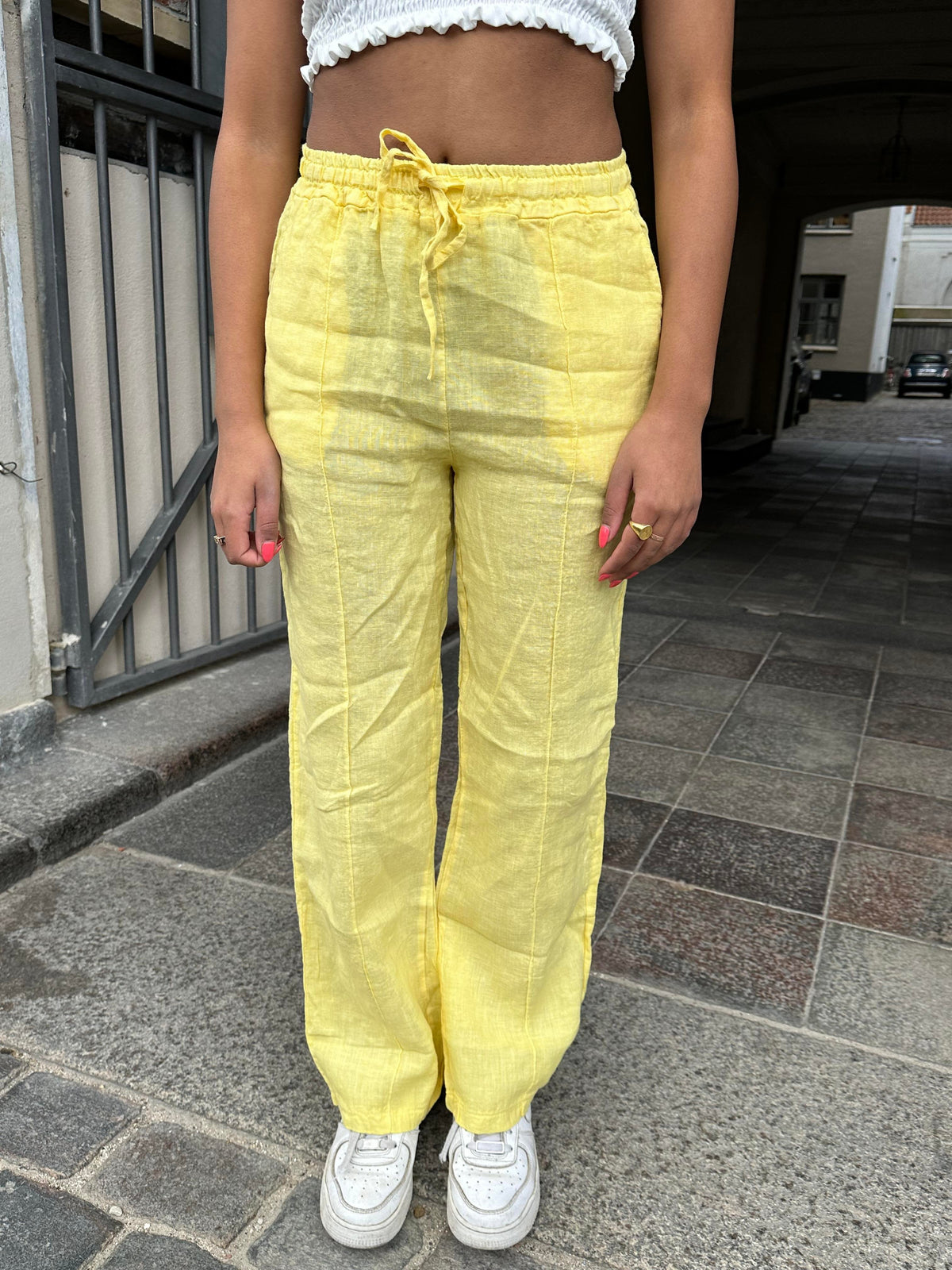 Signe Sarı Keten Pantolon