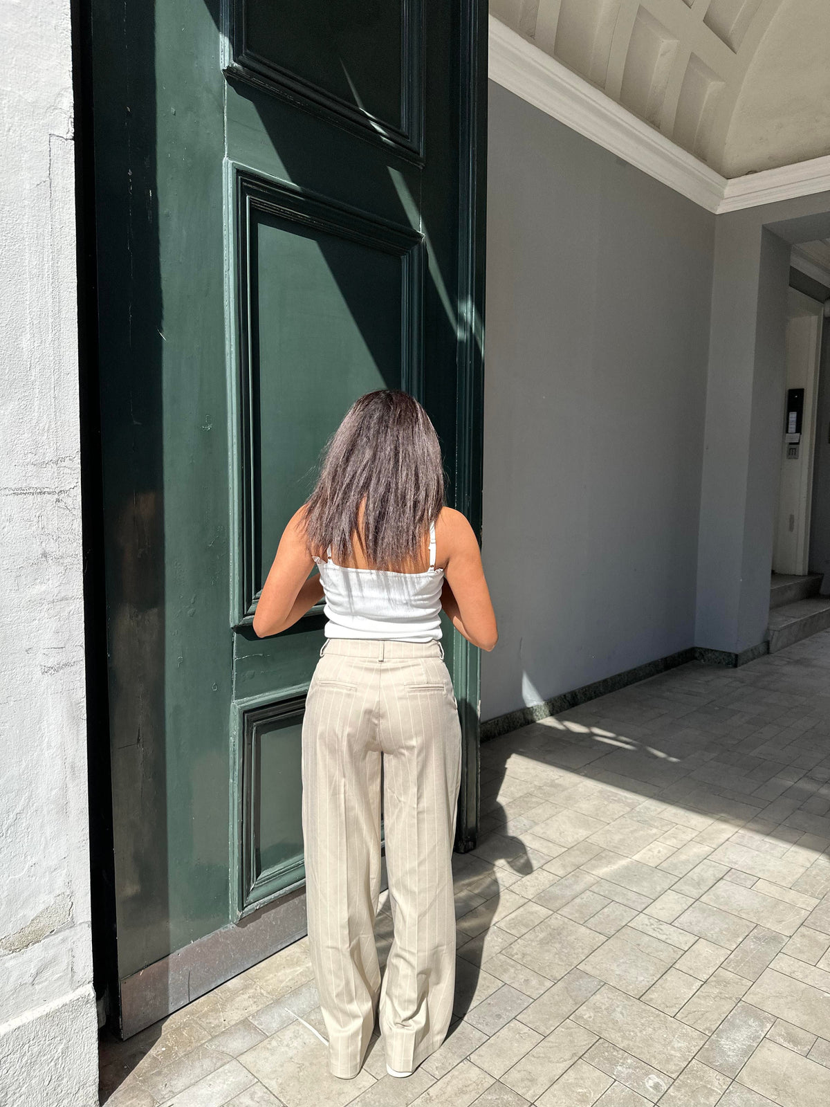 Arlette Takım Pantolonu - Beyaz-Bej