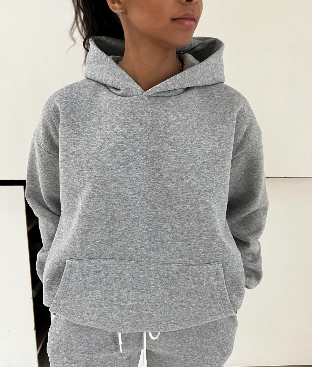 Anelise Büyük Beden Kapüşonlu Sweatshirt - Gri
