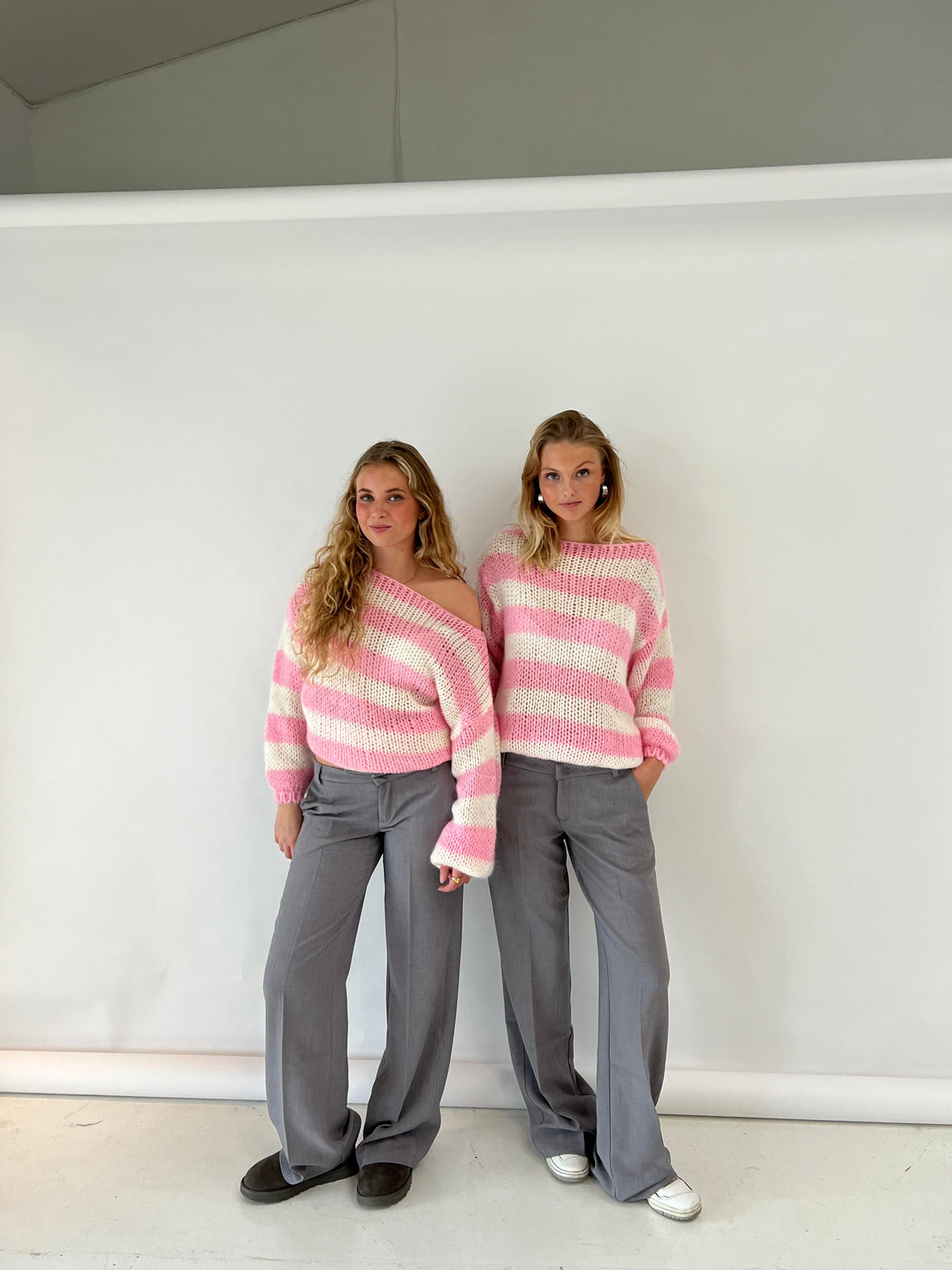 Anna Olympia Pembe Oversize Triko Kazak