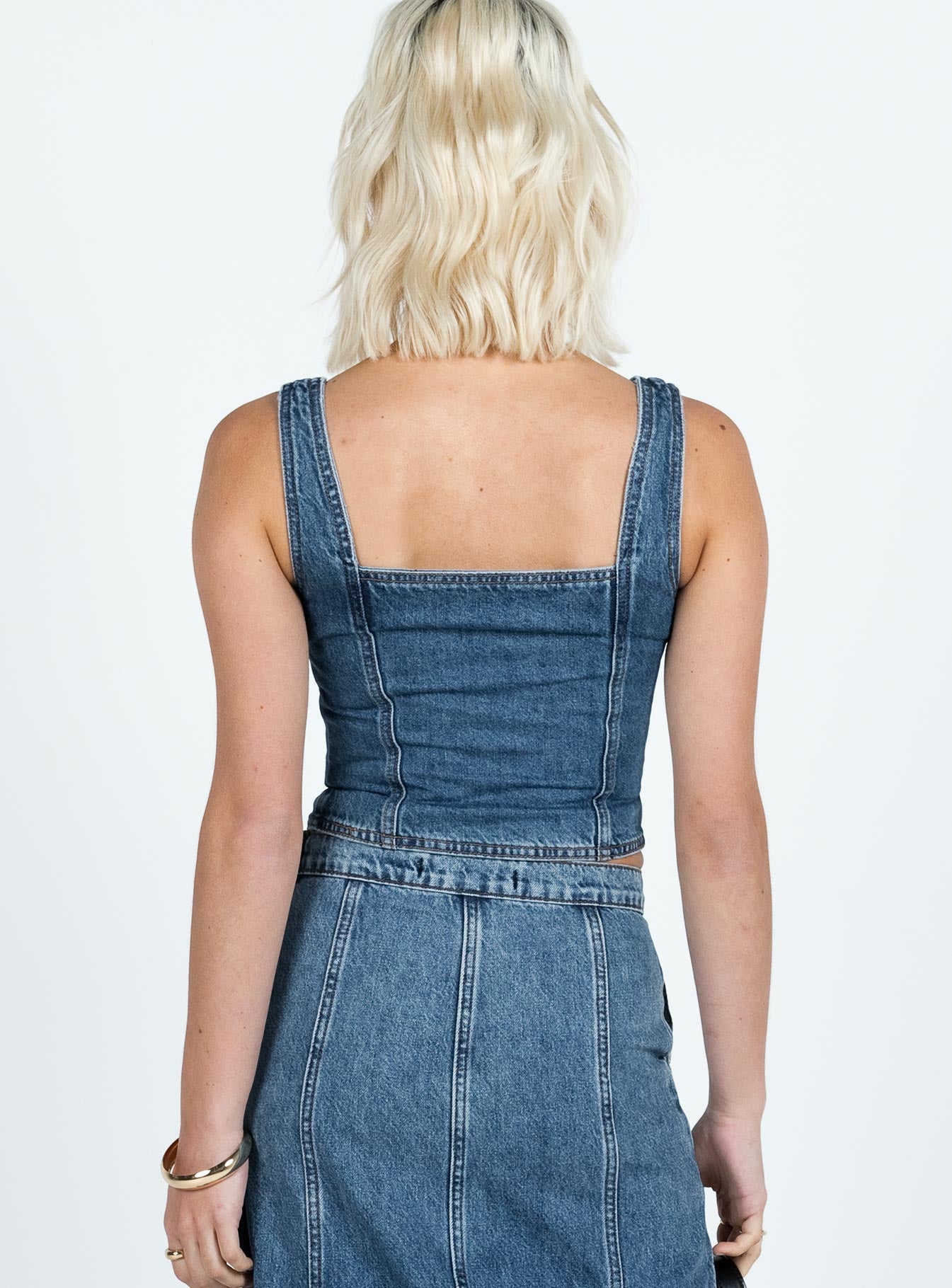 Gece Sonrası Denim Korse Üst