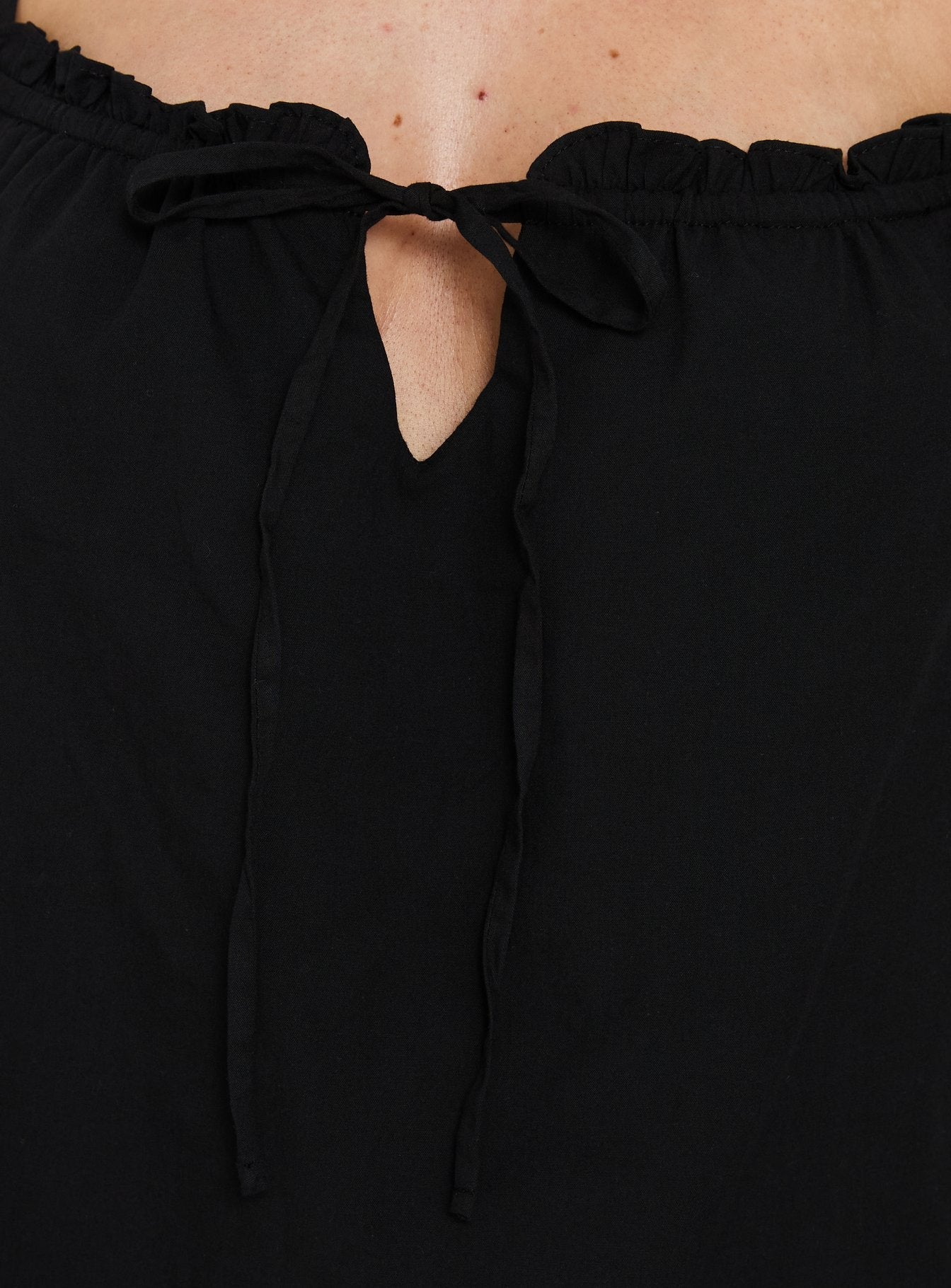 Siyah Askılı Babydoll Mini Elbise