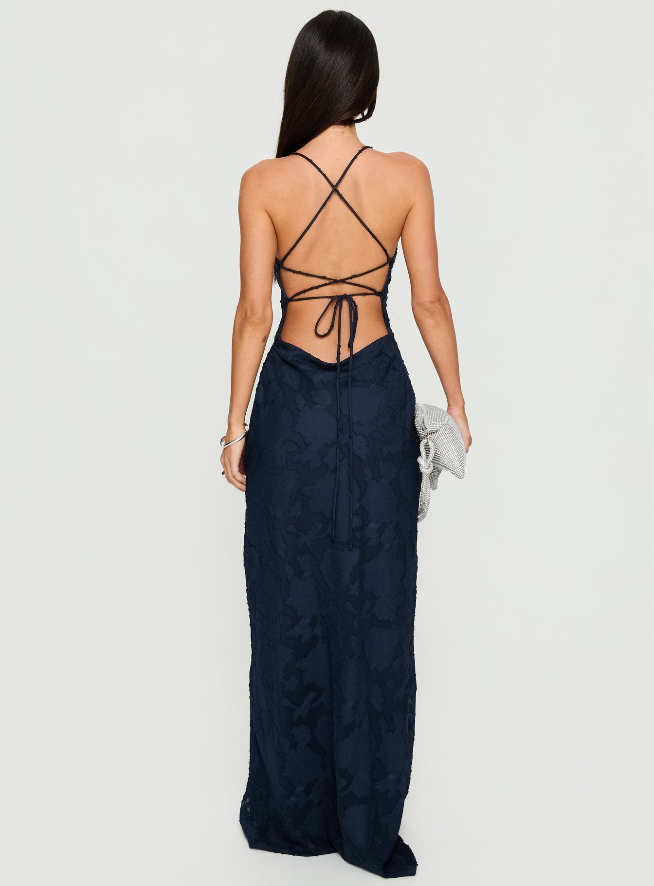 Celena Lacivert Maxi Elbise