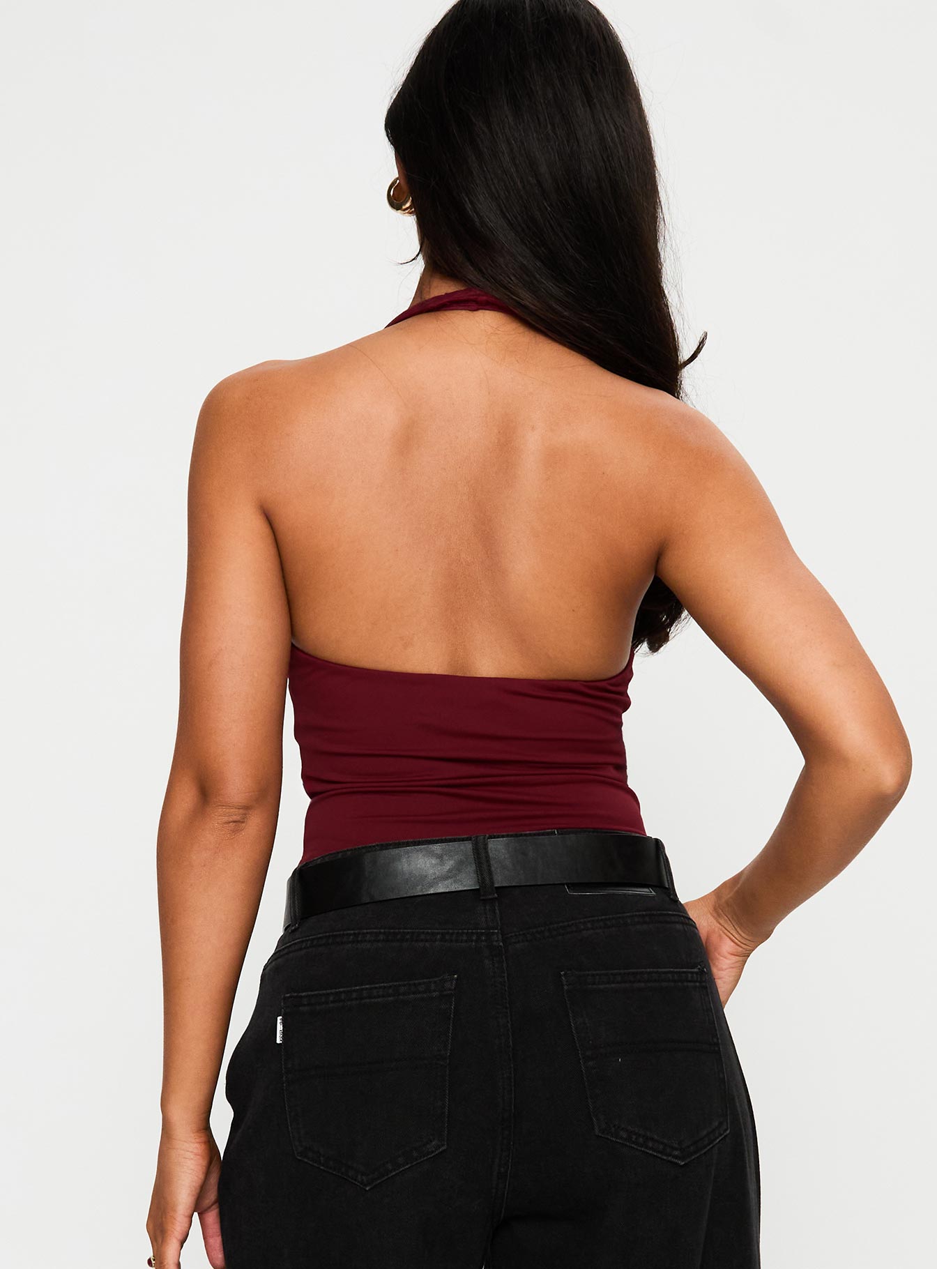 Bordo Yeni Tasarım Halter Body