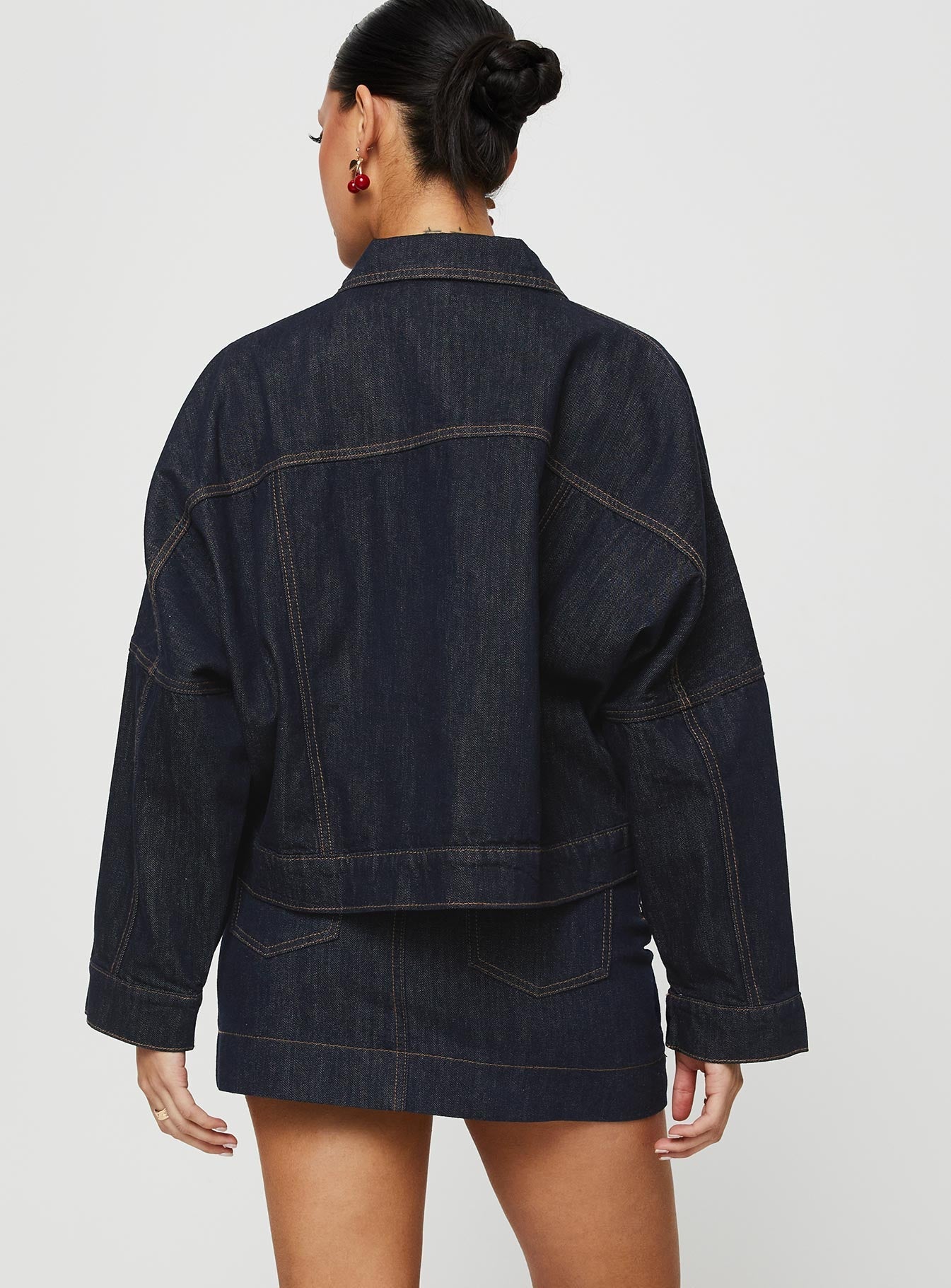 Hughes Koyu Yıkama Denim Mini Etek