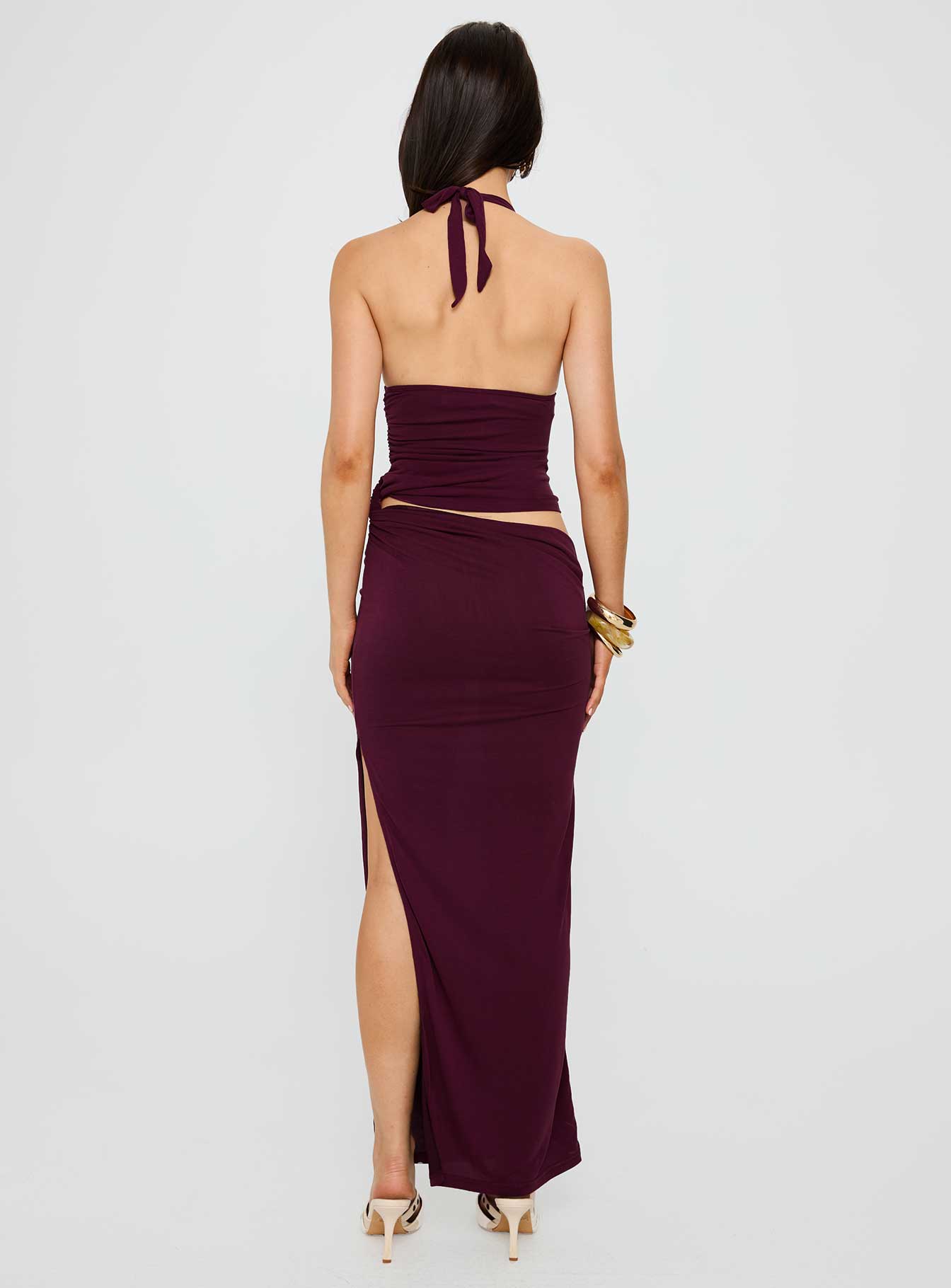 Imeraldia Kırmızı Don Halter Maxi Elbise