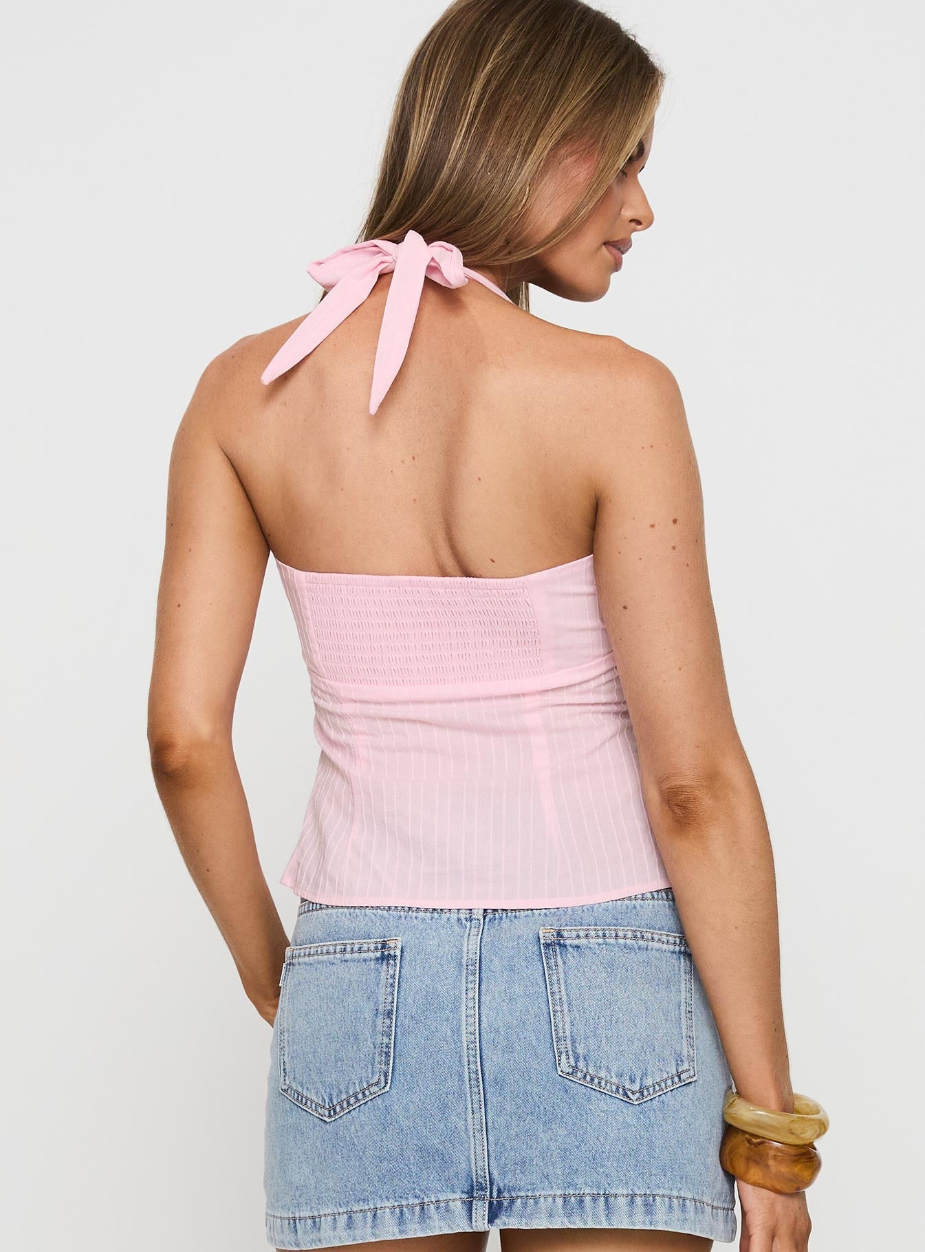 Isabetta Pembe Halter Üst
