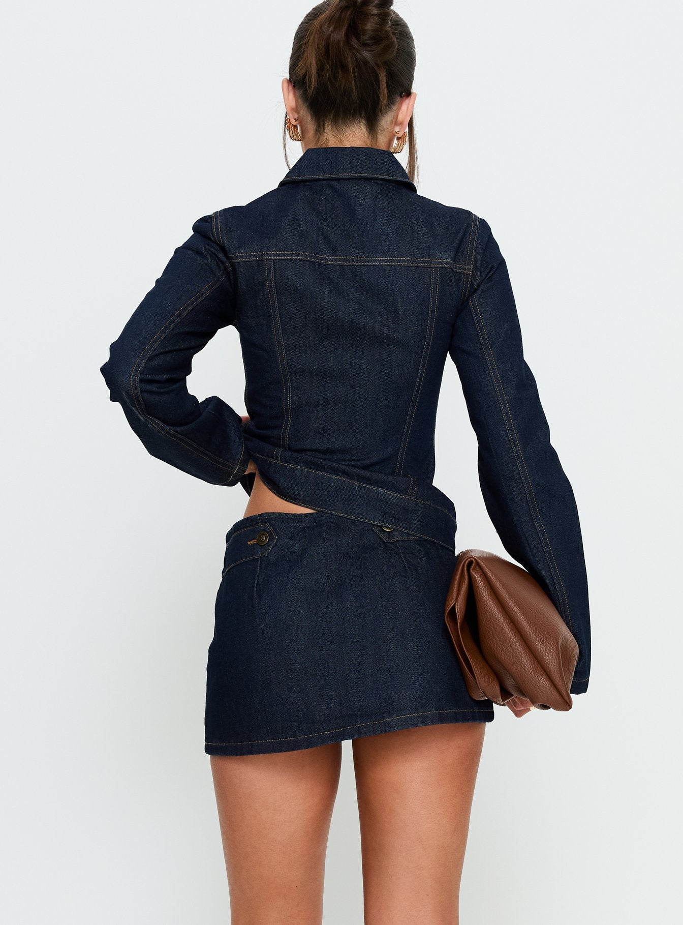 Cristen Cadet İndigo Denim Mini Etek
