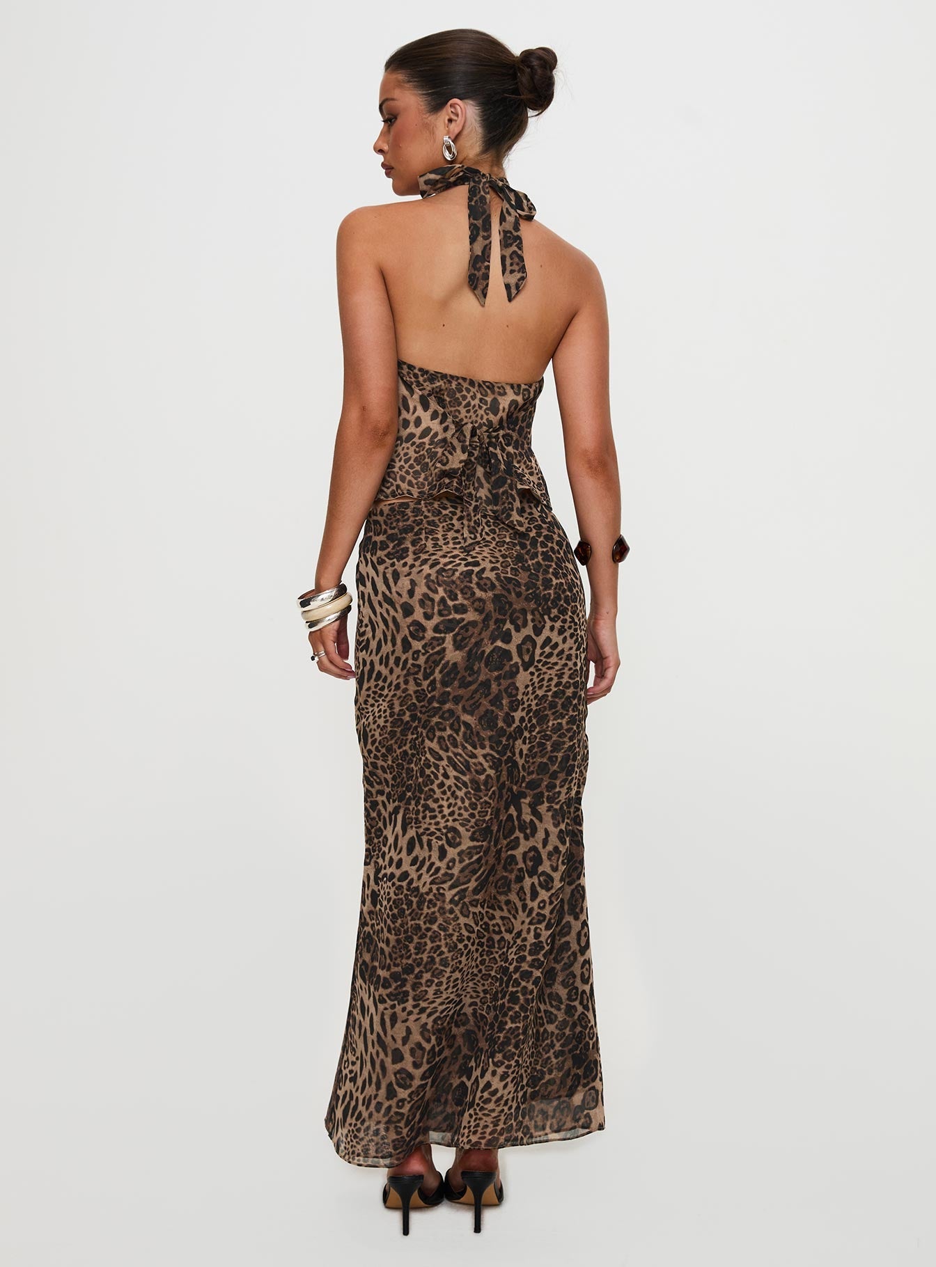 Leopar Desenli Eleganza Uzun Etek