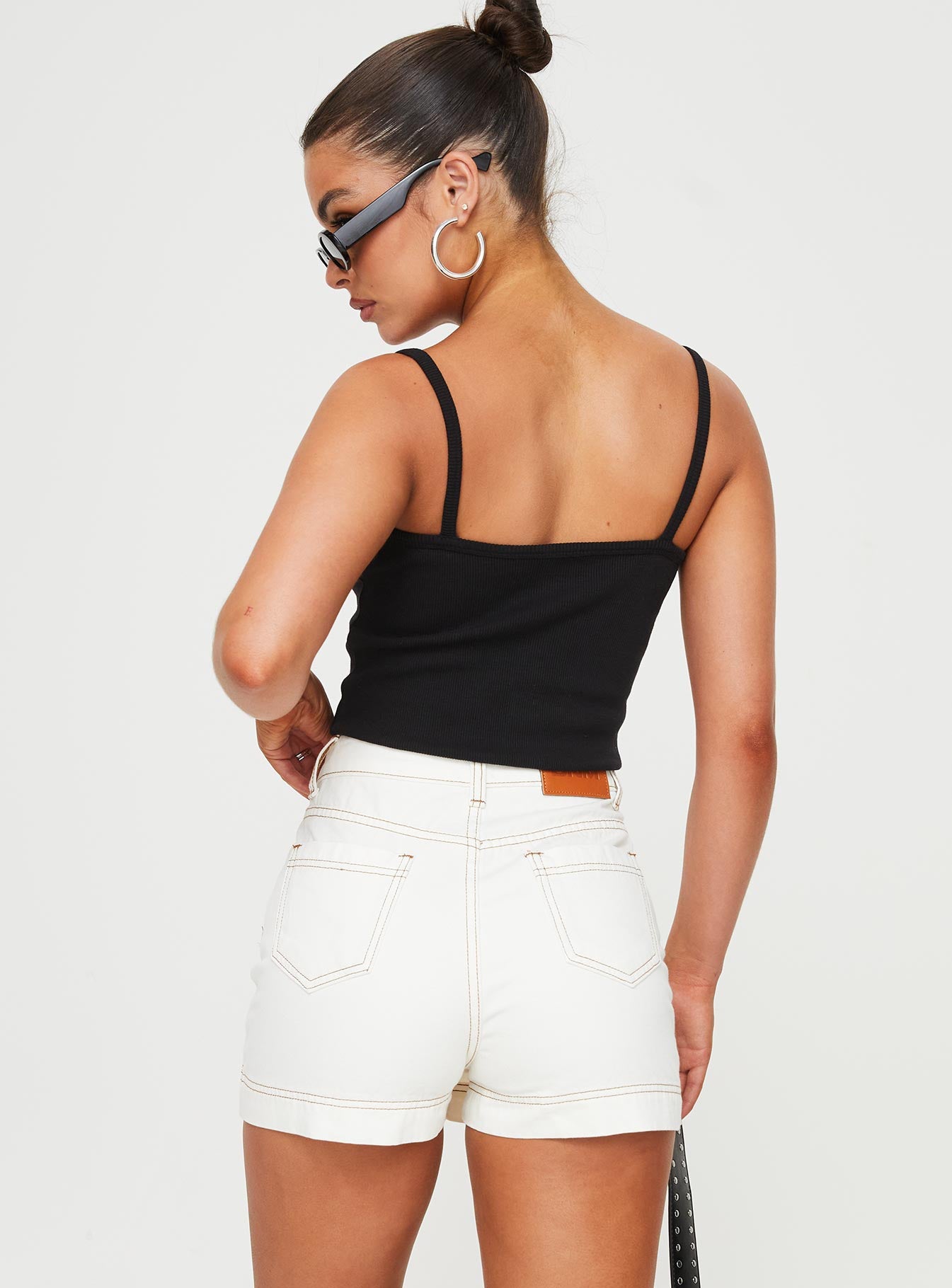 Katlynne Beyaz Denim Mini Şort