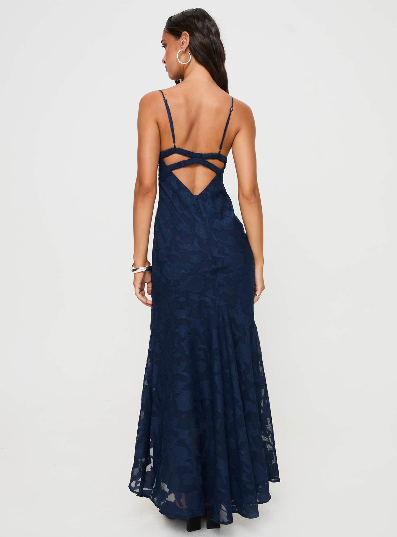 Lacivert Cyrene Maxi Elbise