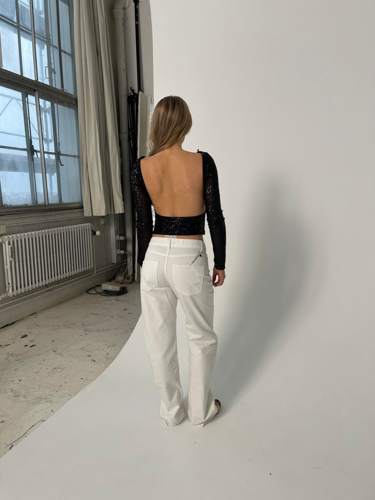 Anemon Beyaz Oversize Denim Pantolon
