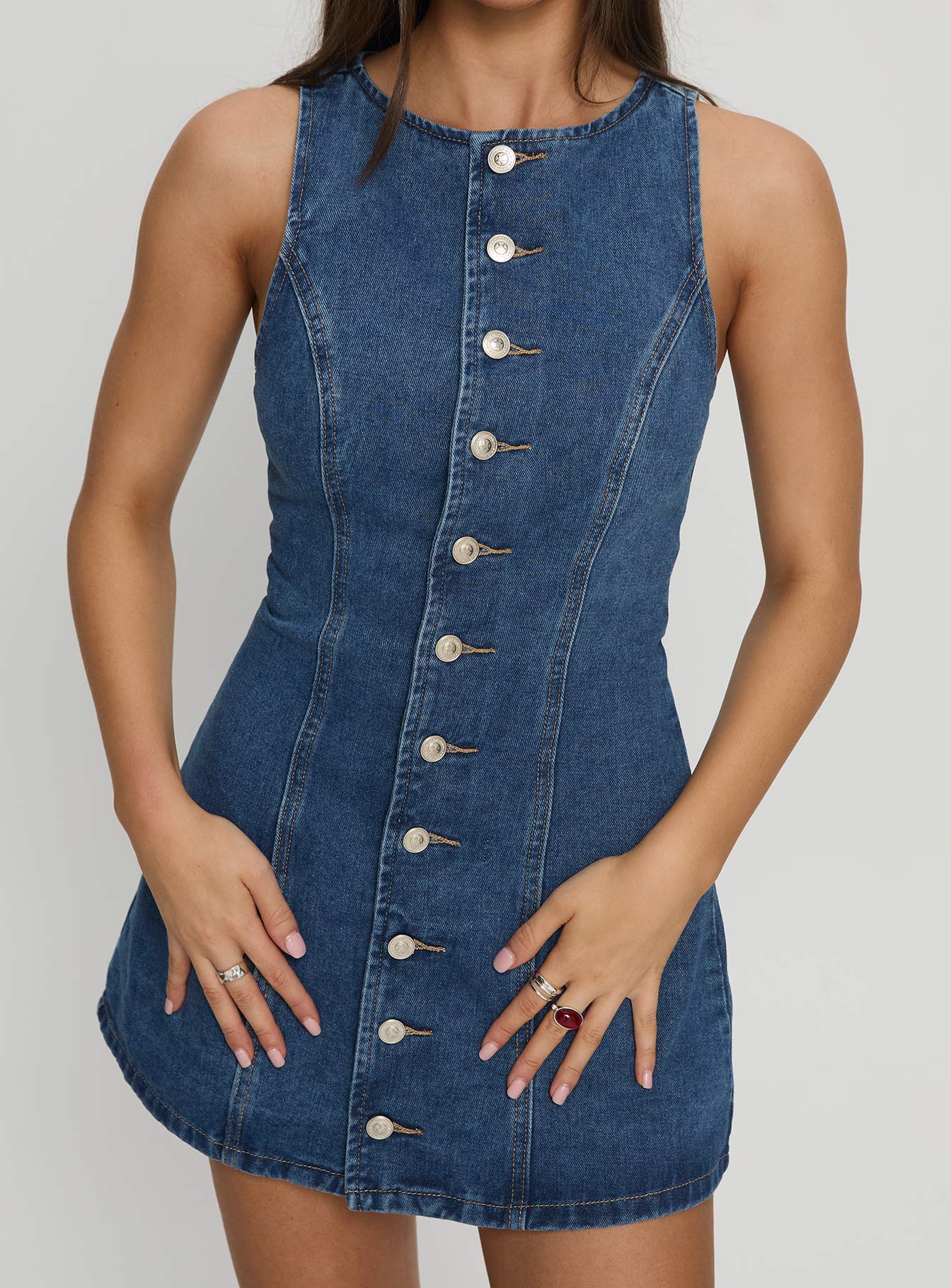 Yumiko Orta Yıkama Denim Tulum