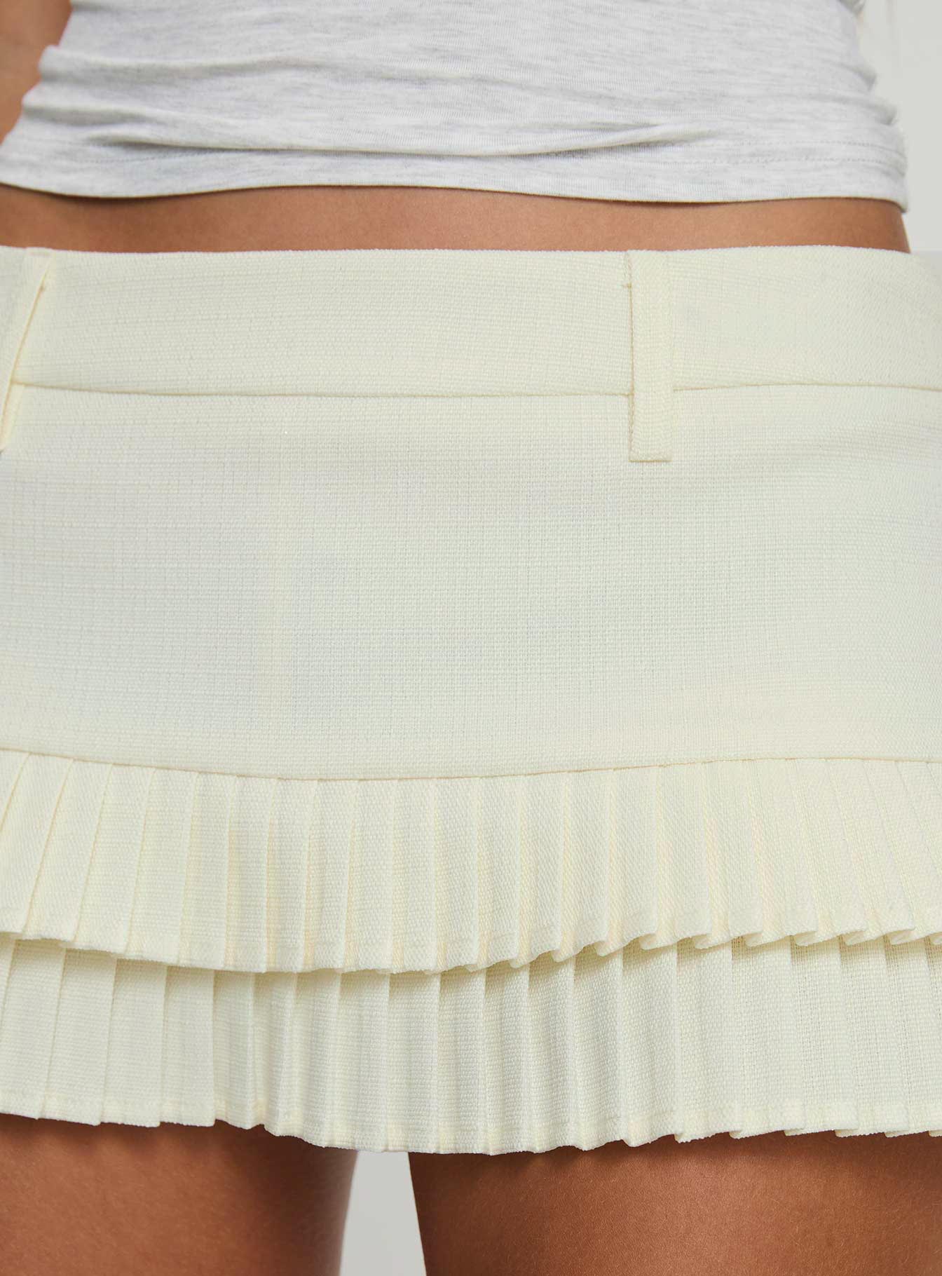 Deei İki Katlı Mini Skort - Yumuşak Limon