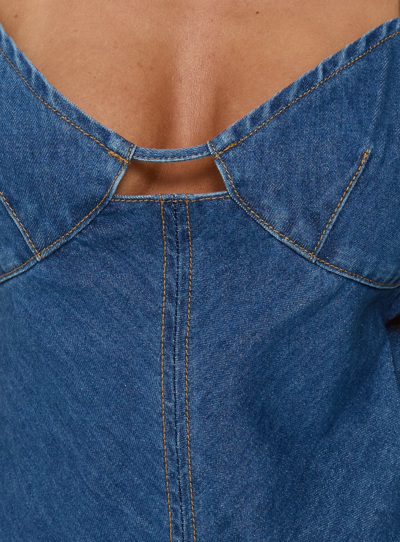 Arwen Mavi Denim Mini Elbise