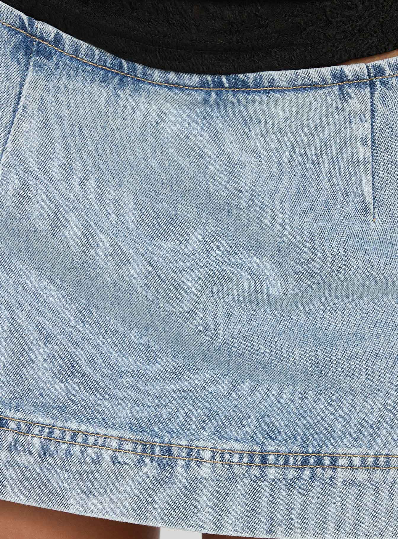 Stefenie Açık Mavi Denim Şort Etek