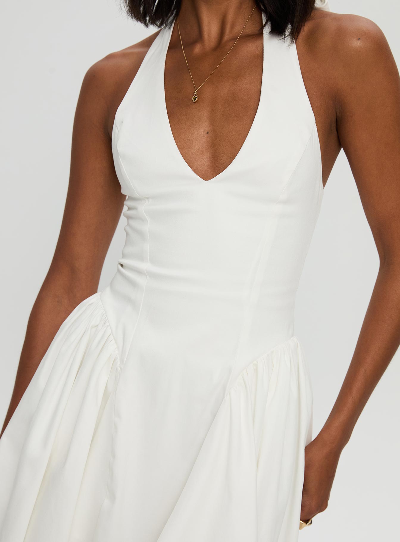 Karisse Beyaz Halter Mini Elbise