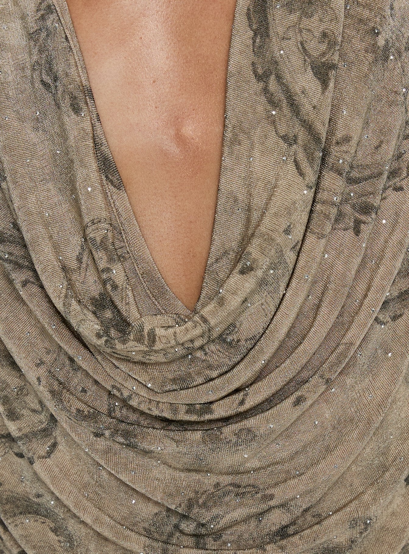 Dijon Paisley Desenli Düşük Sırt Halter Üst