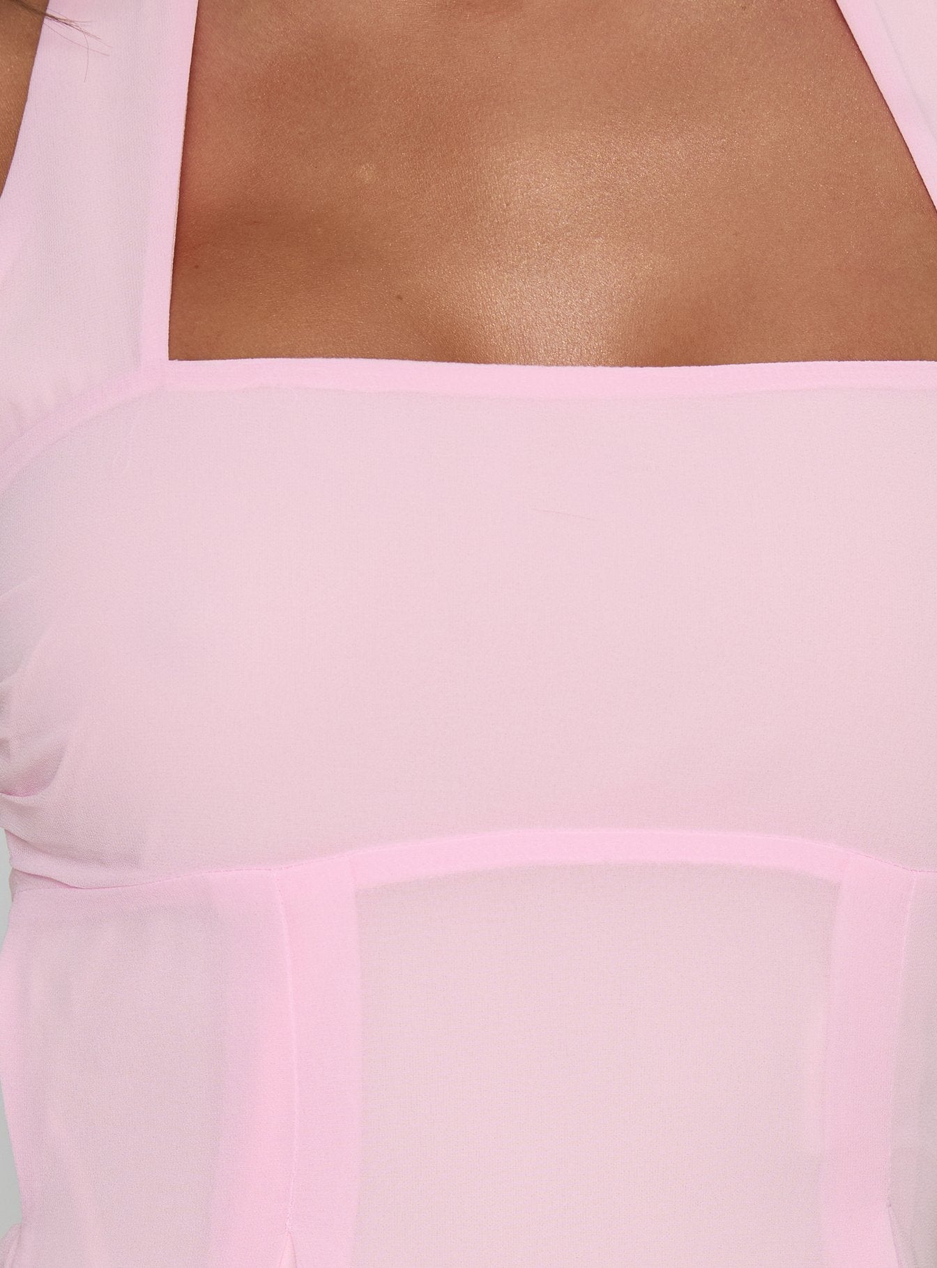 Rosamie Yumuşak Pembe Halter Mini Elbise