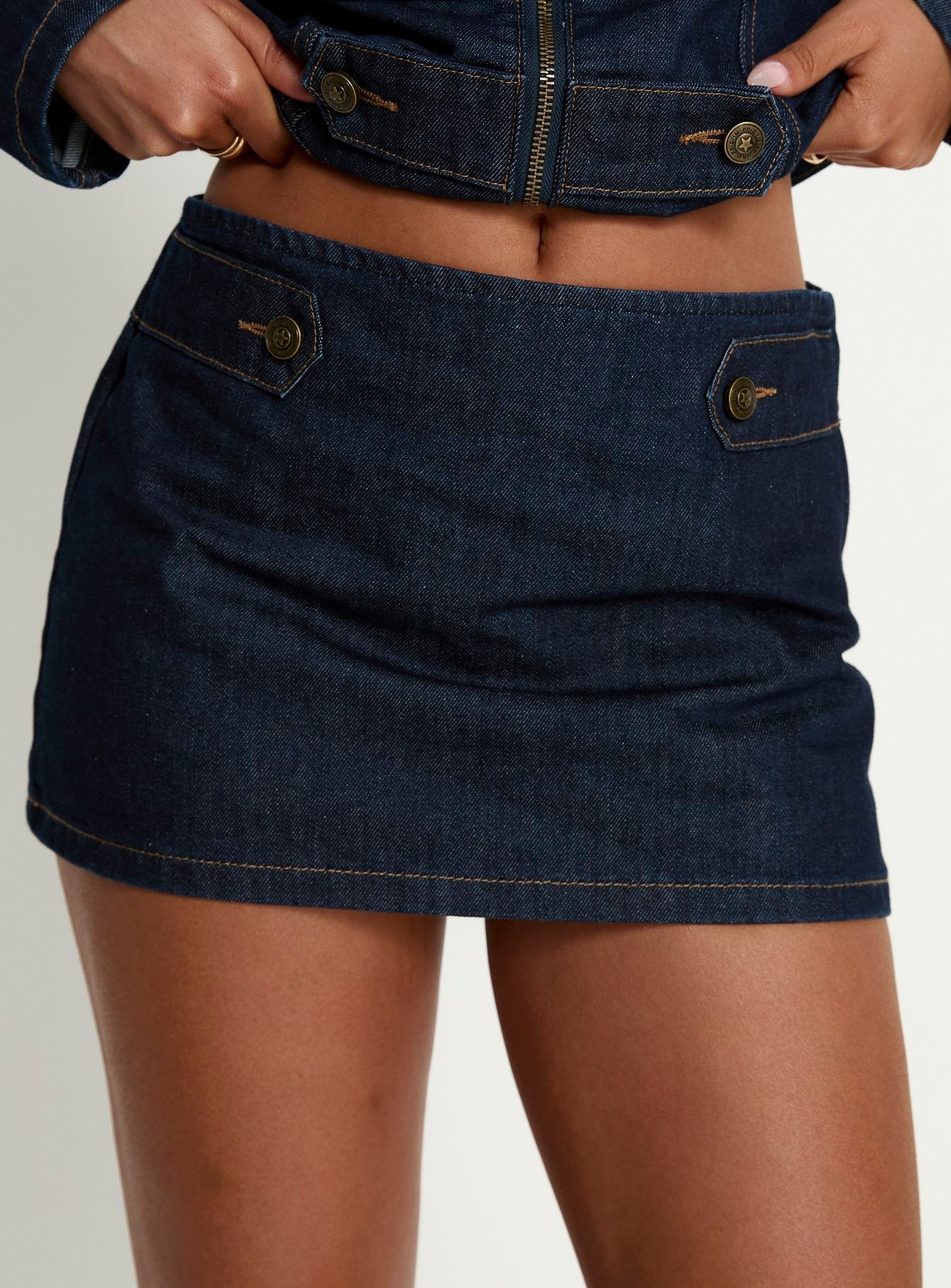 Cristen Cadet İndigo Denim Mini Etek