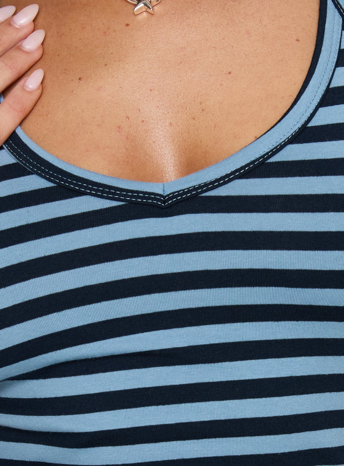 Ariselle Mavi Çizgili Halter Üst