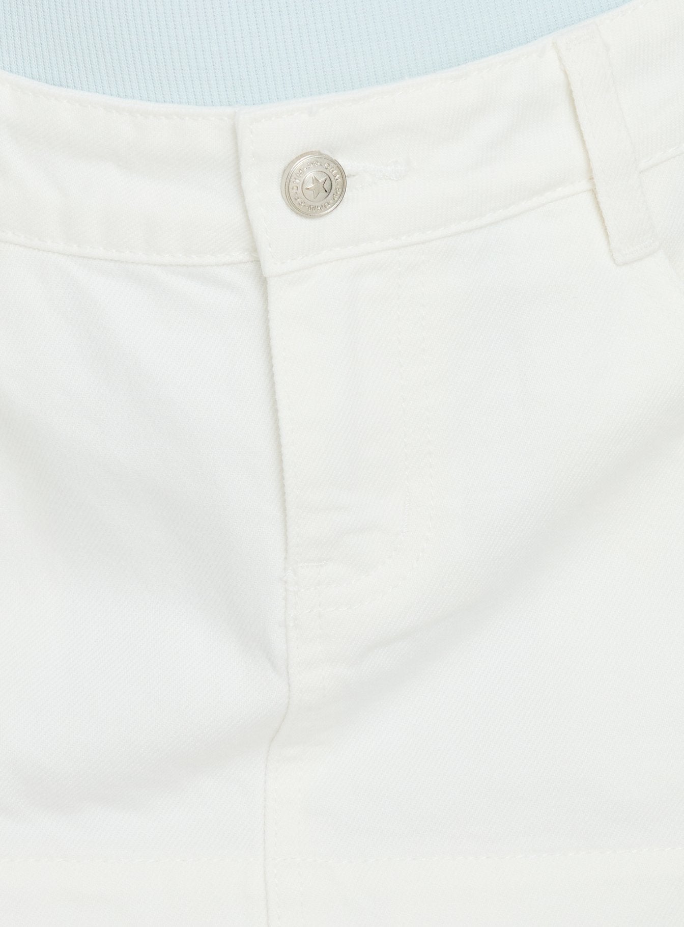 Warna Beyaz Düşük Bel Denim Mini Etek