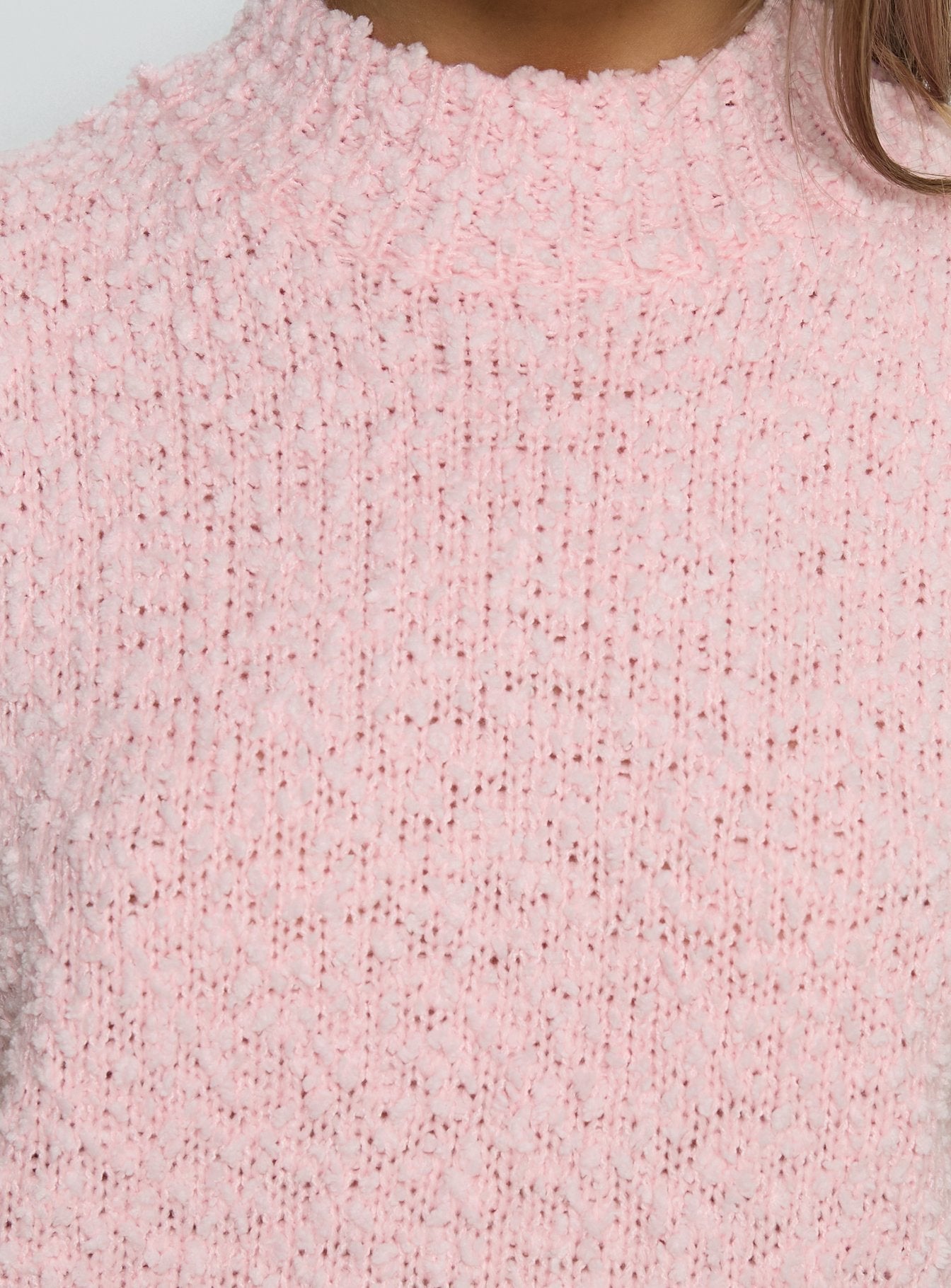 Lanette Yüksek Yaka Kolsuz Yumuşak Pembe Bluz