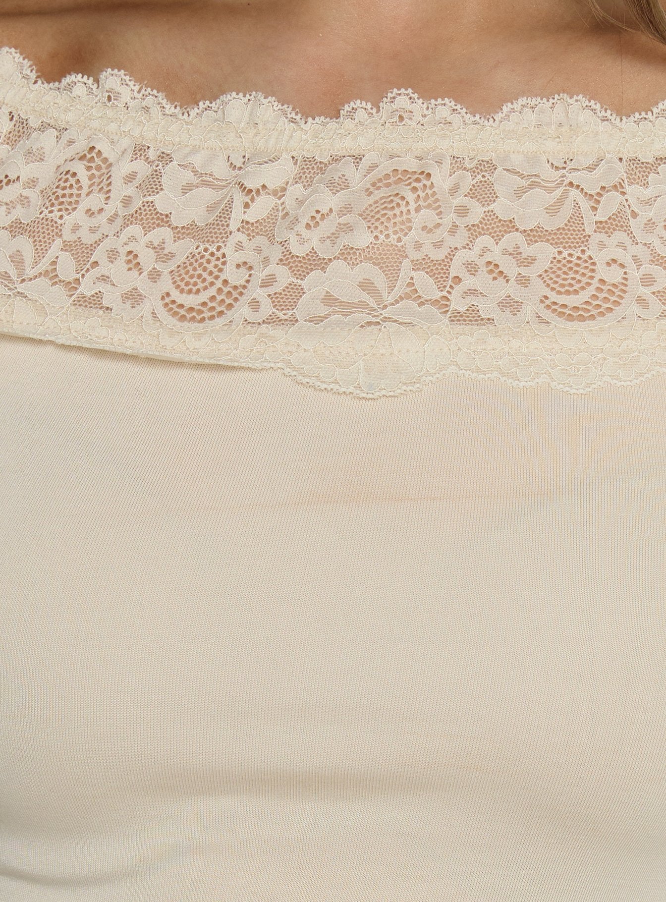 Breiann Dantel Off Shoulder Uzun Kollu Bluz