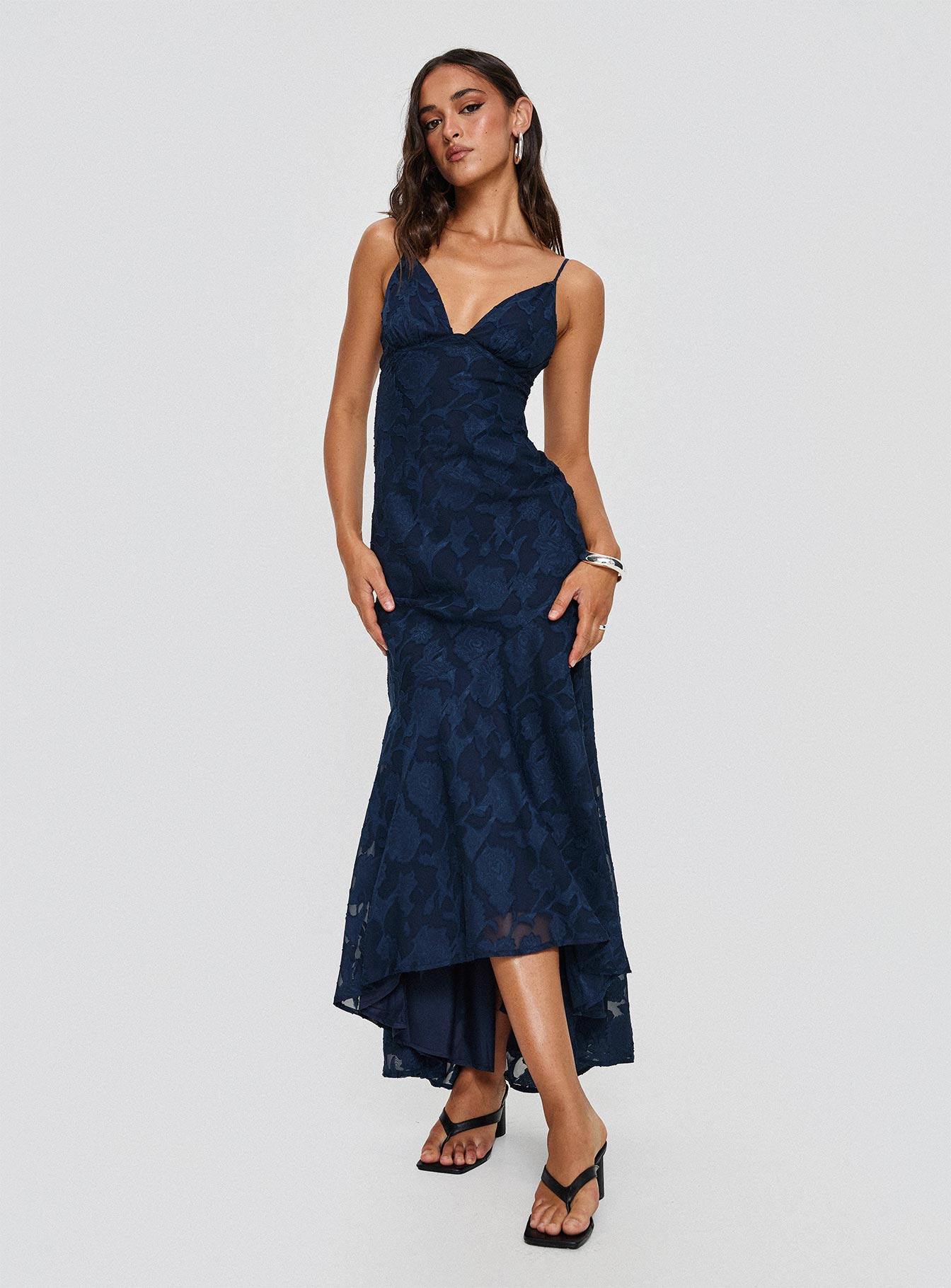 Lacivert Cyrene Maxi Elbise