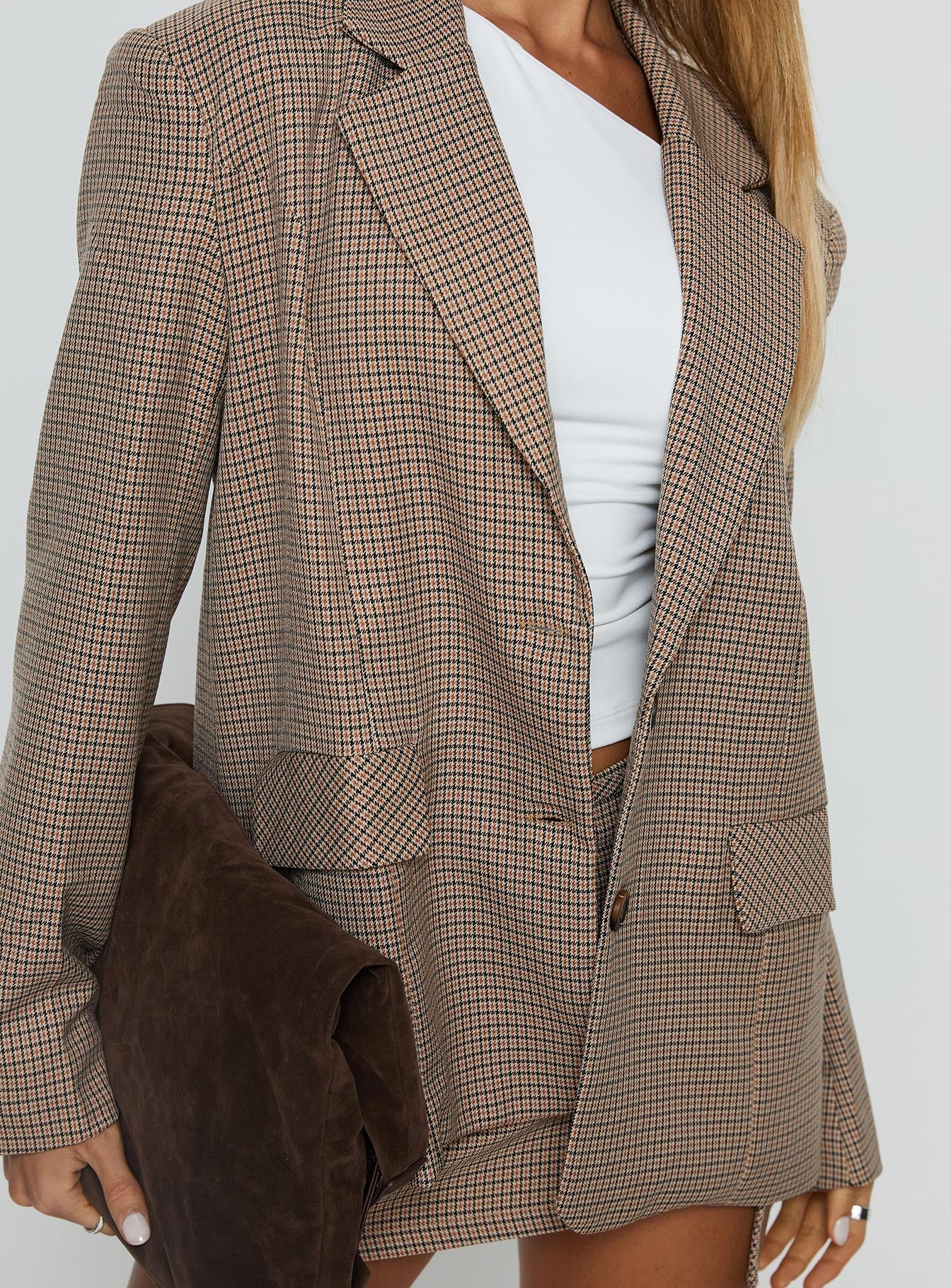 Deane Kahverengi Ekose Blazer Ceket