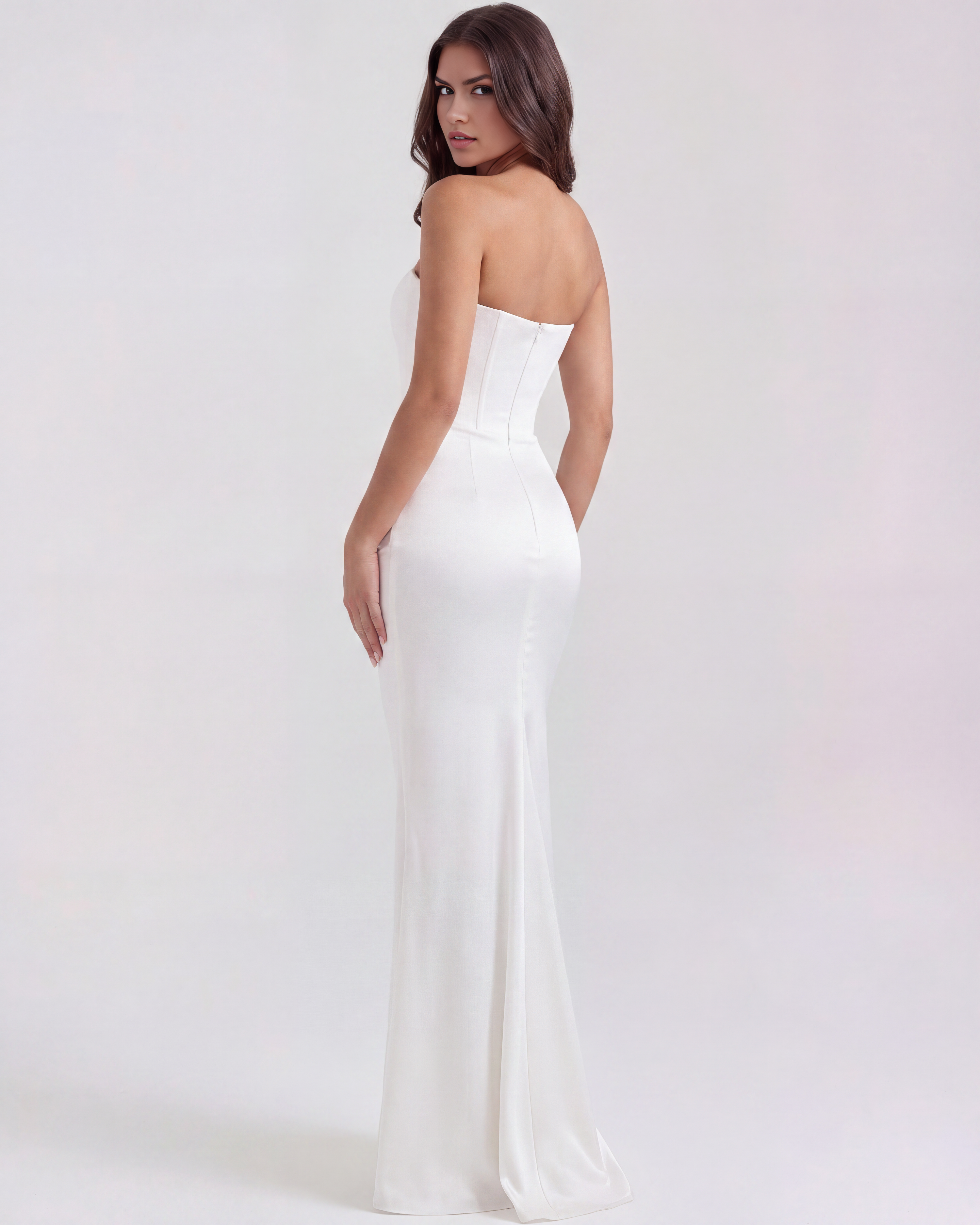 Rosalind Beyaz Maxi Elbise