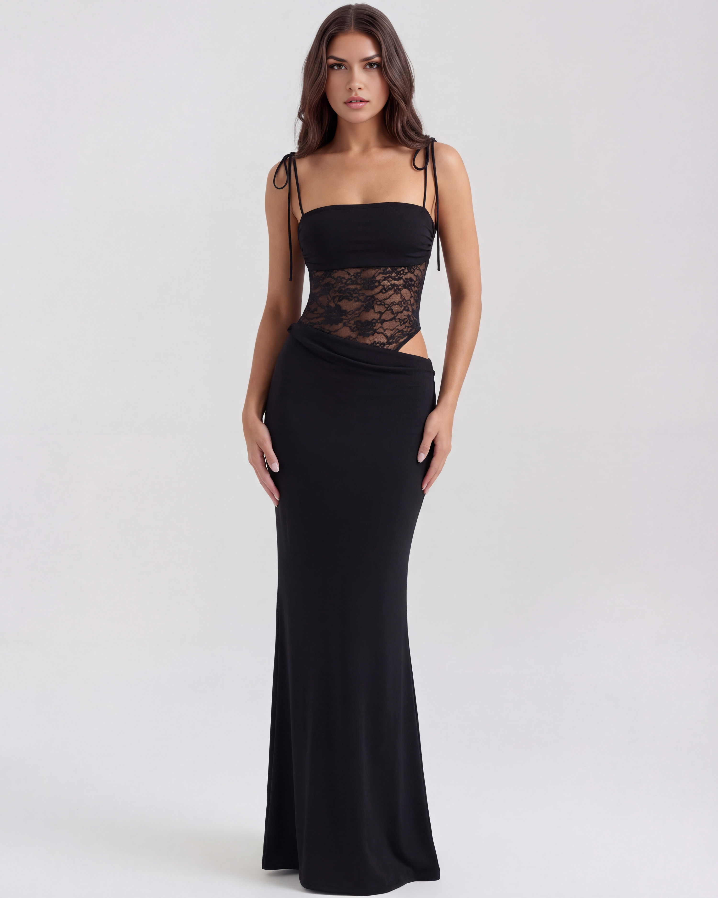 Valeria Siyah Maxi Elbise