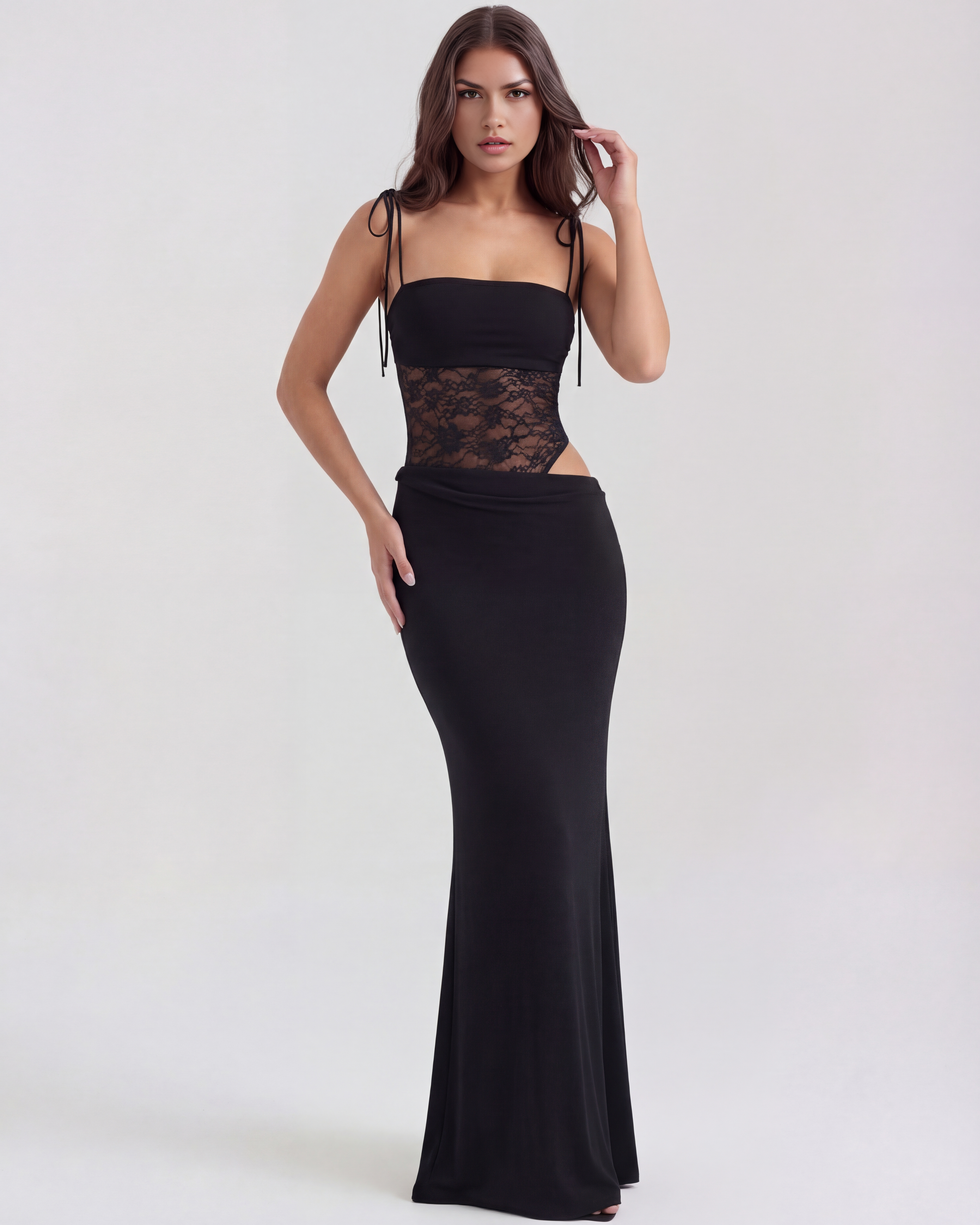 Valeria Siyah Maxi Elbise