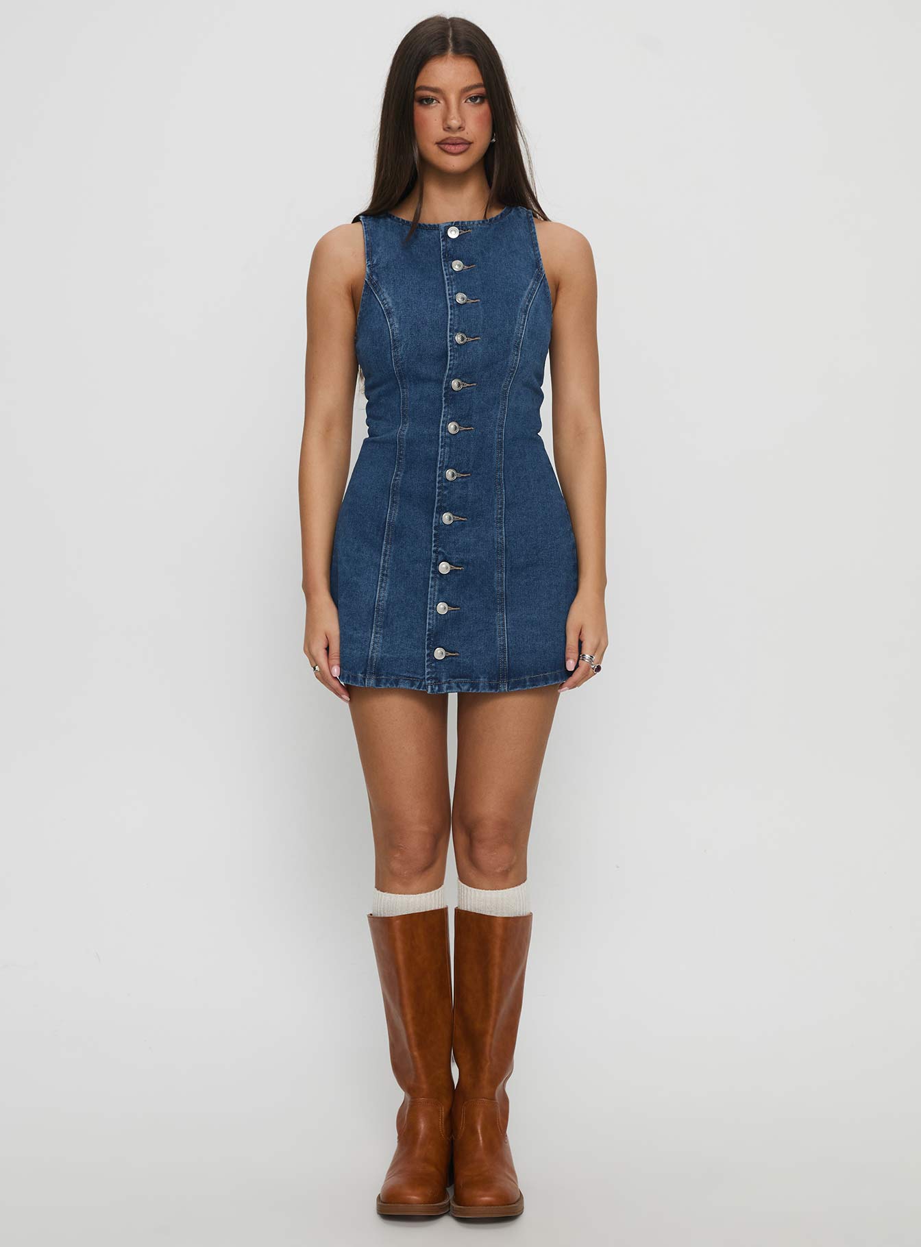 Yumiko Orta Yıkama Denim Tulum