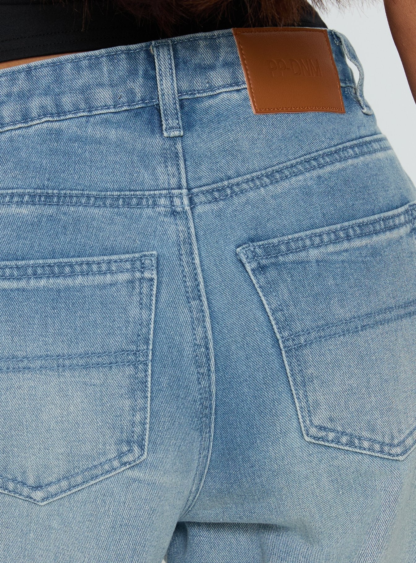 Naylor Orta Bel Açık Mavi Geniş Paça Jean Pantolon