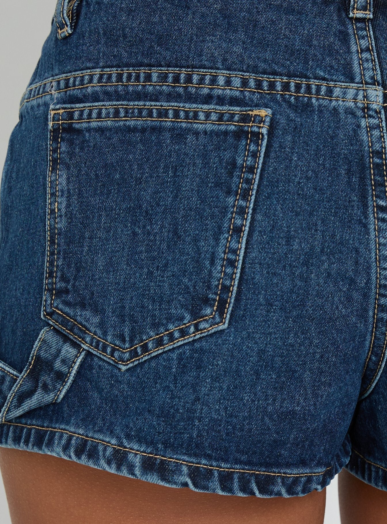 Kirkes Orta Mavi Mikro Denim Kargo Şort