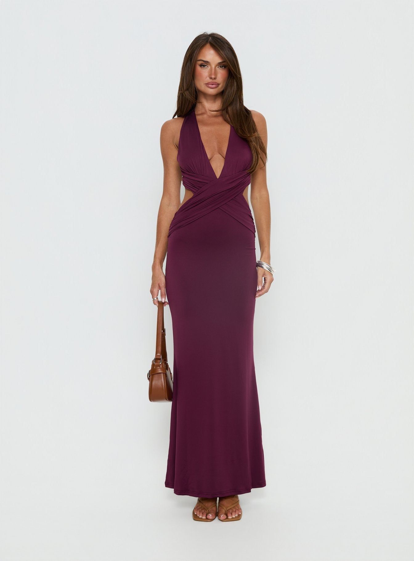 Bambia Mor Maxi Elbise