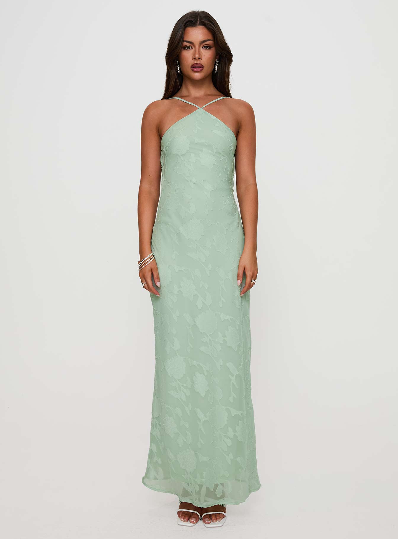 Zoelle Halter Yaka Maxi Elbise