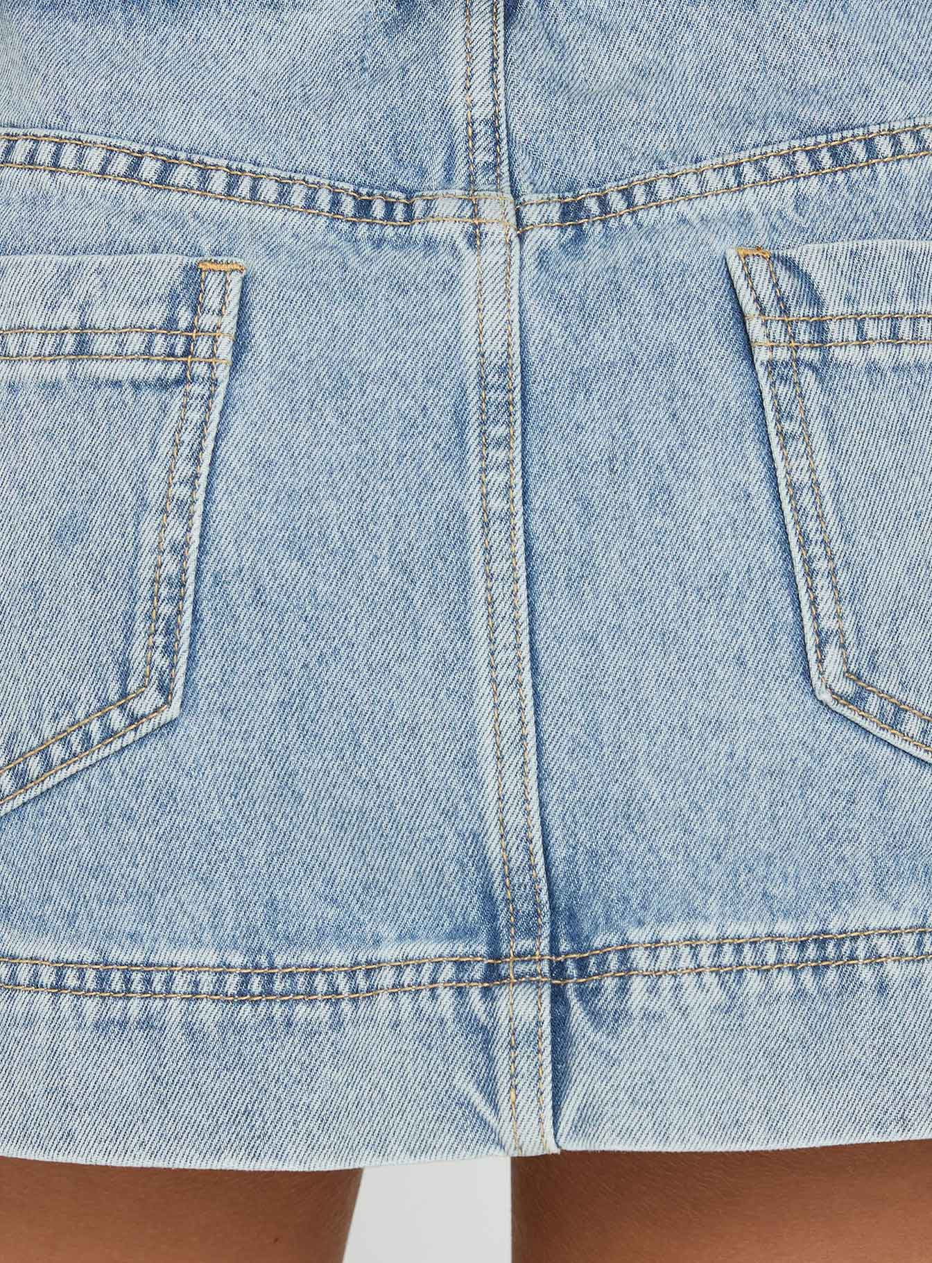 Stefenie Açık Mavi Denim Şort Etek