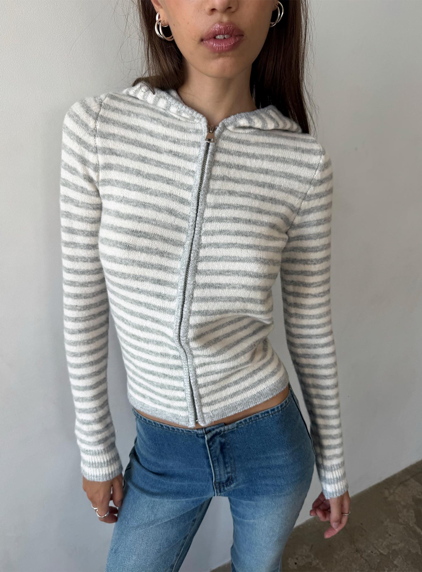 Kapüşonlu Krem Sweatshirt