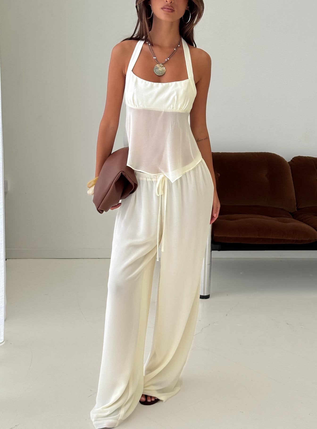Şifon Halter Top