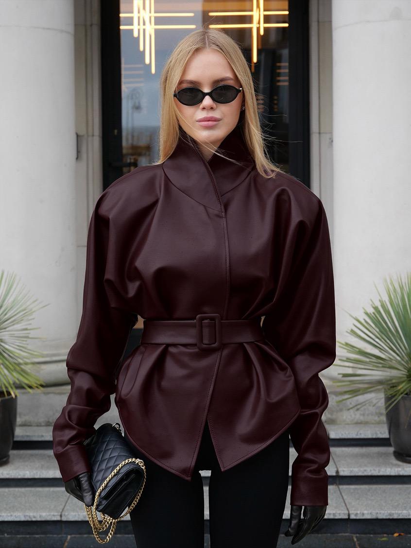 Sienna Belted Leather Jacket